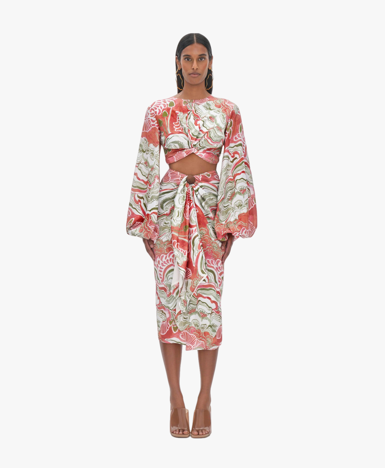 BEHATI ABSTRACT MUSHROOM CROPPED TOP made by Andrea Iyamah