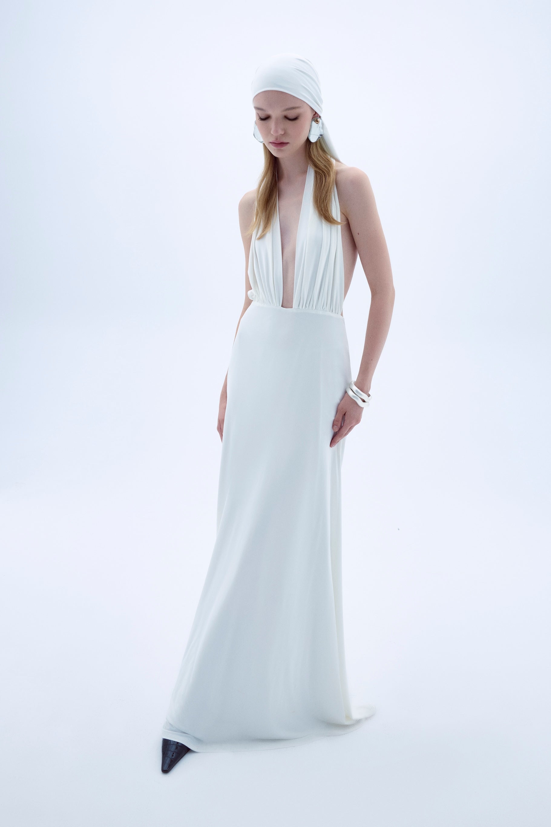 Shop Nazli Ceren Ines Dress In White In White Smoke