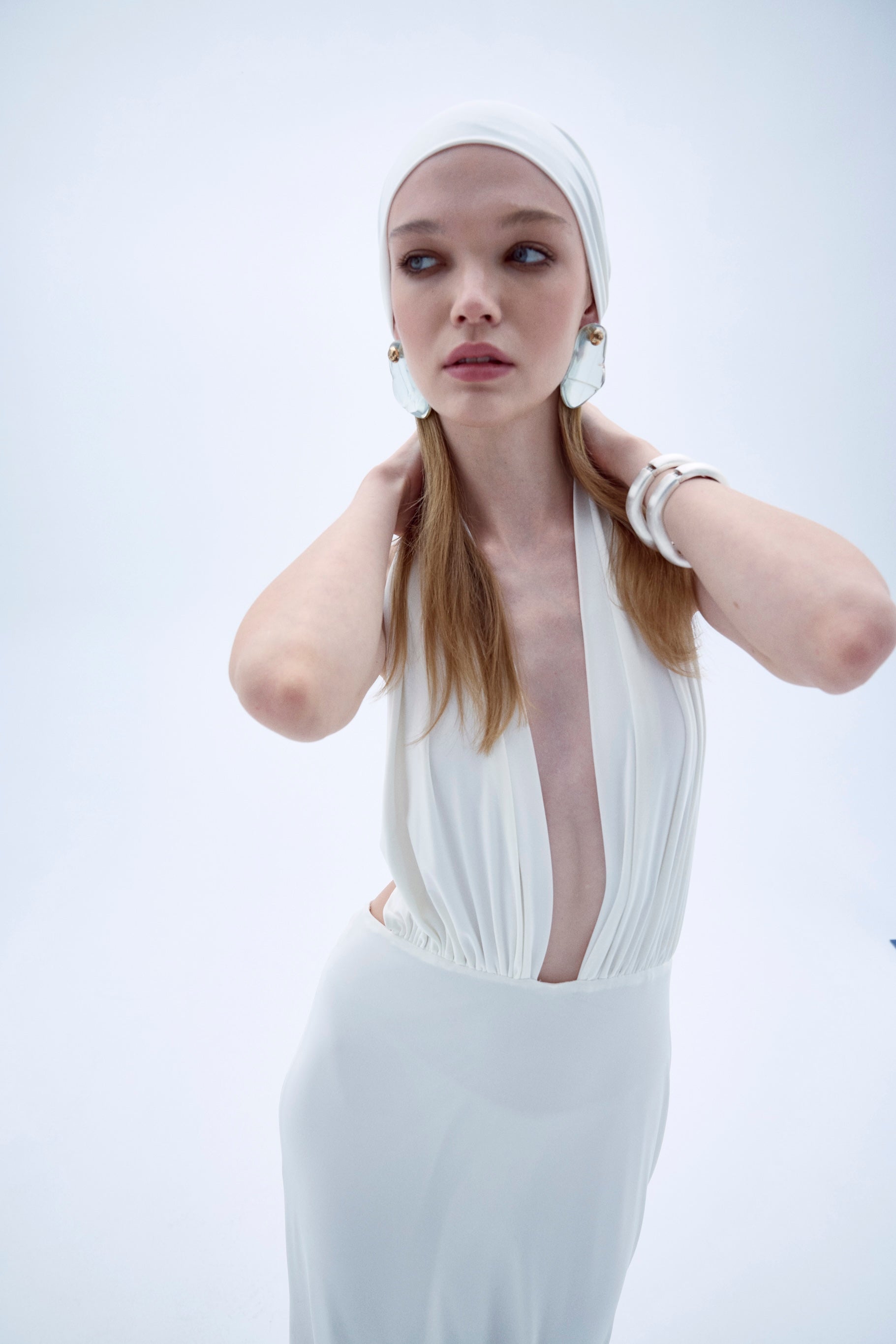 Shop Nazli Ceren Ines Dress In White In White Smoke