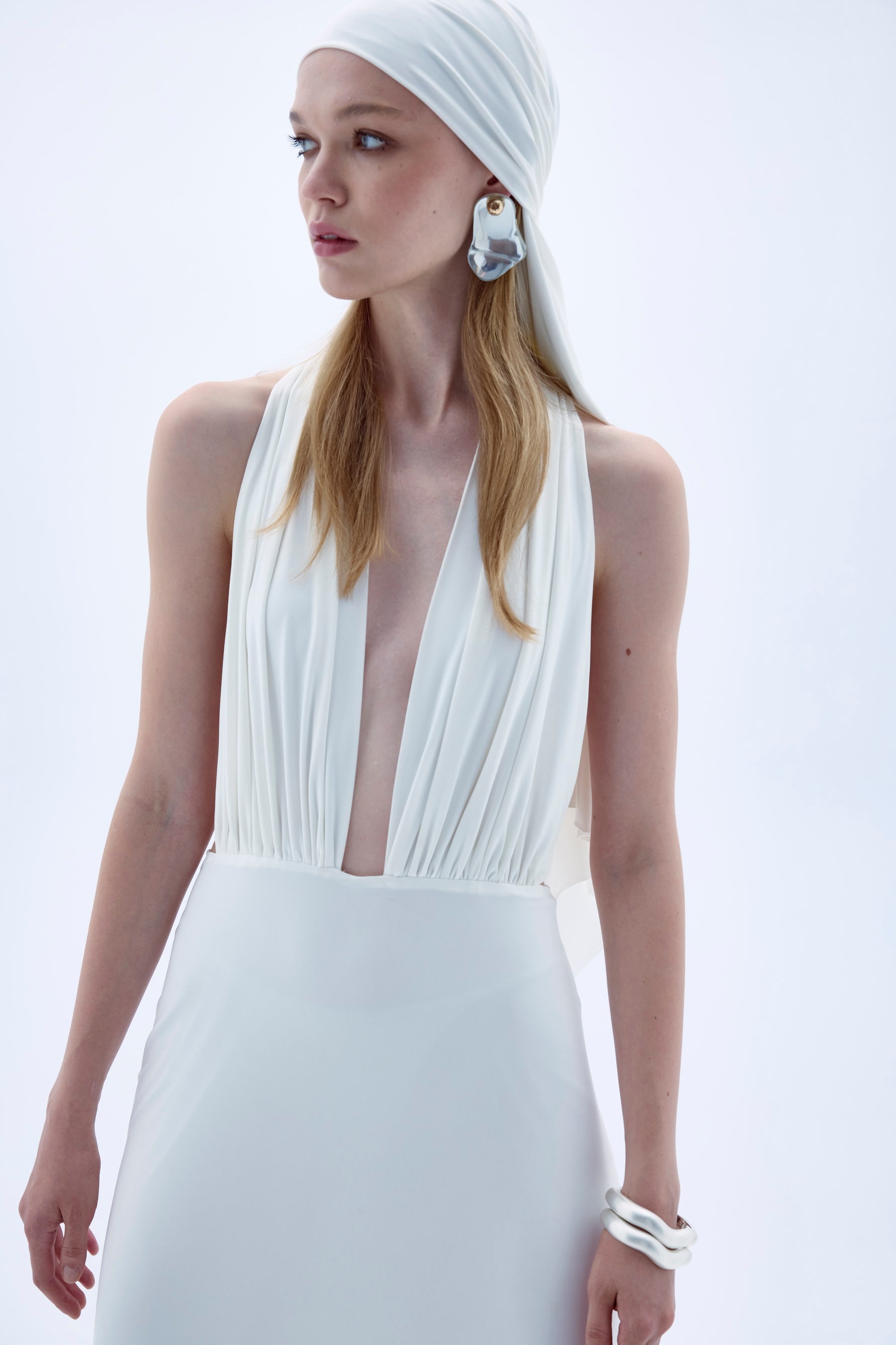 Shop Nazli Ceren Ines Dress In White In White Smoke