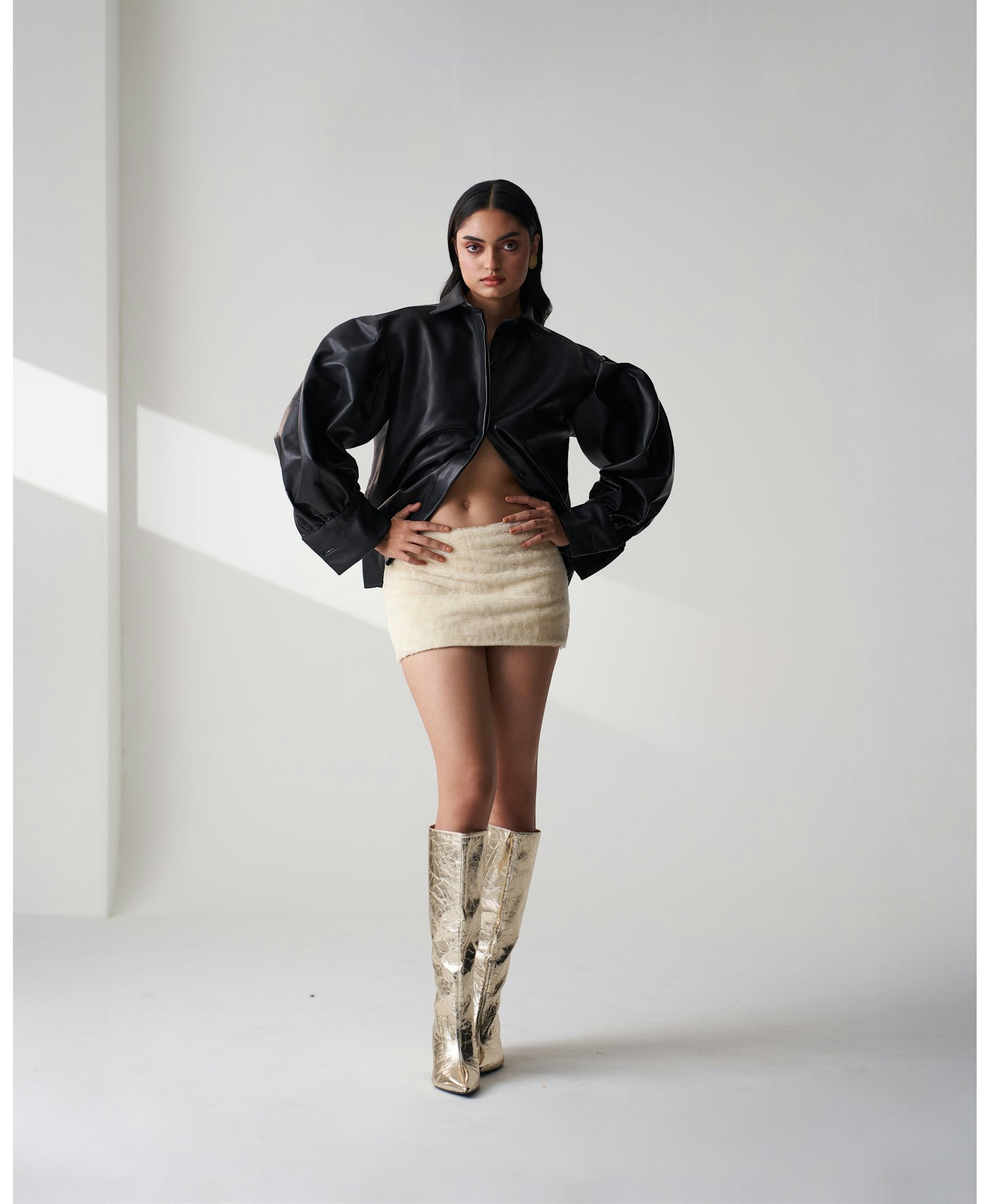 Shearling Mini Skirt made by Szabo Sihag
