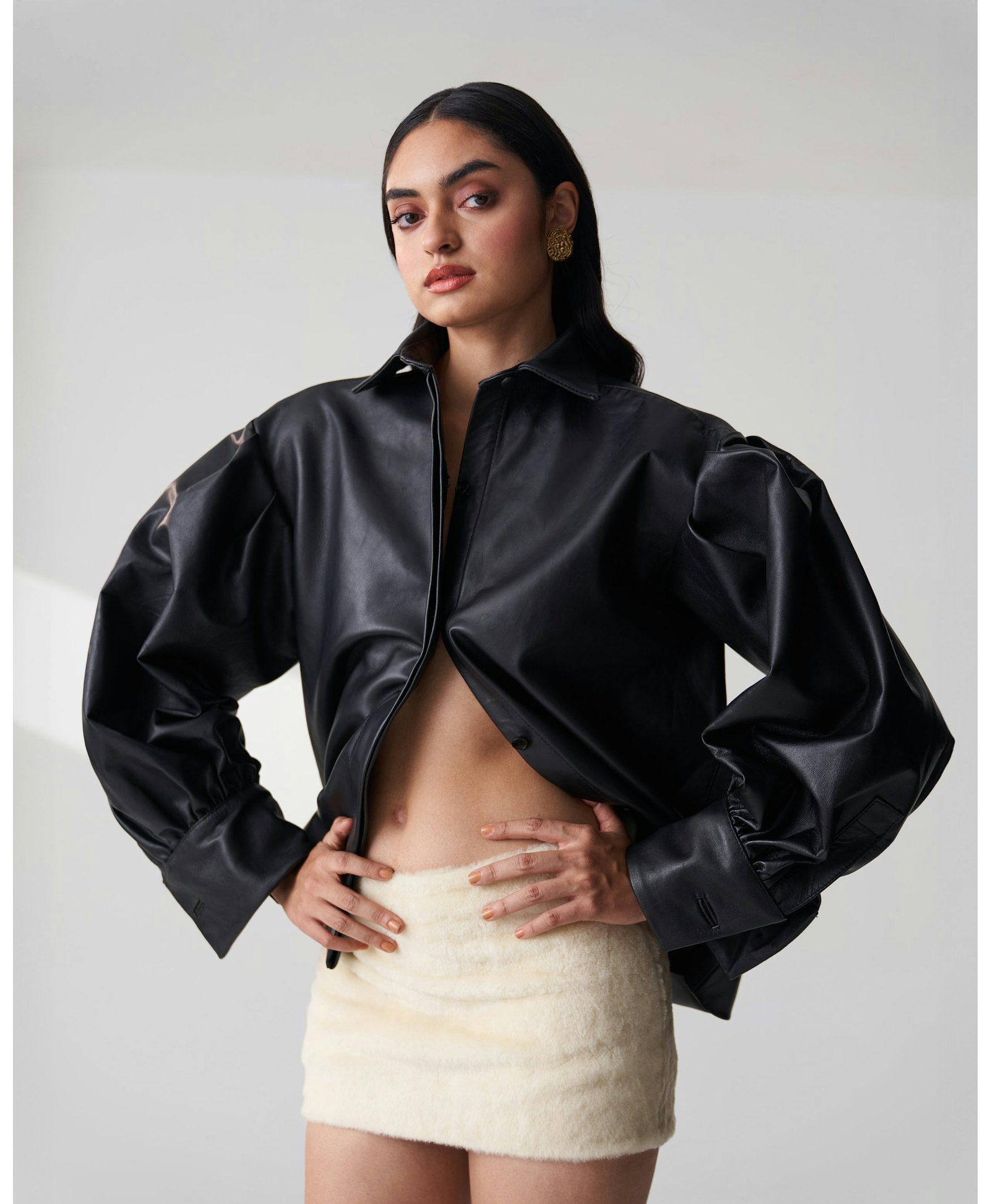 Shearling Mini Skirt made by Szabo Sihag
