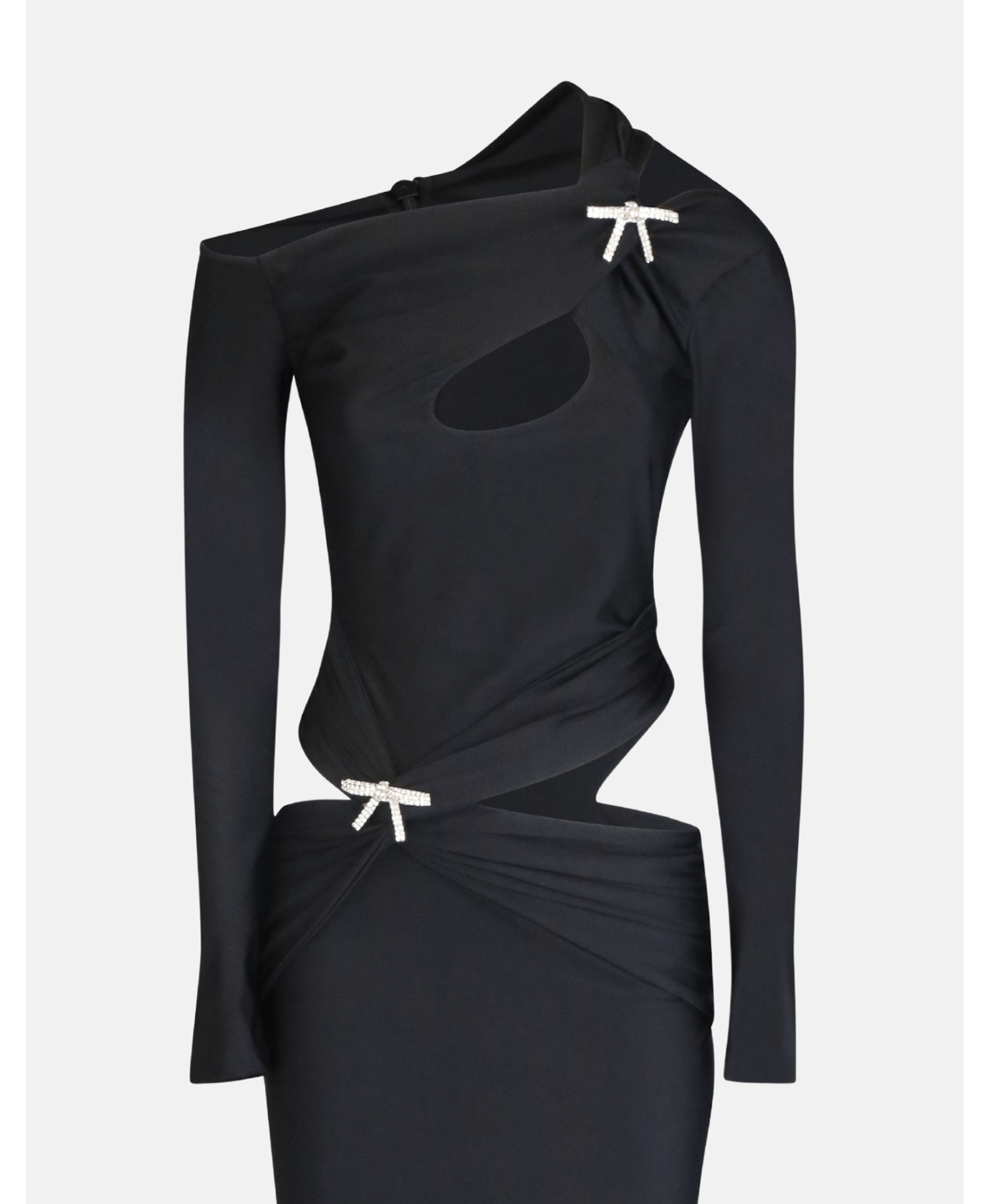 ORNYA Black Cut-Out Maxi Dress made by MAET