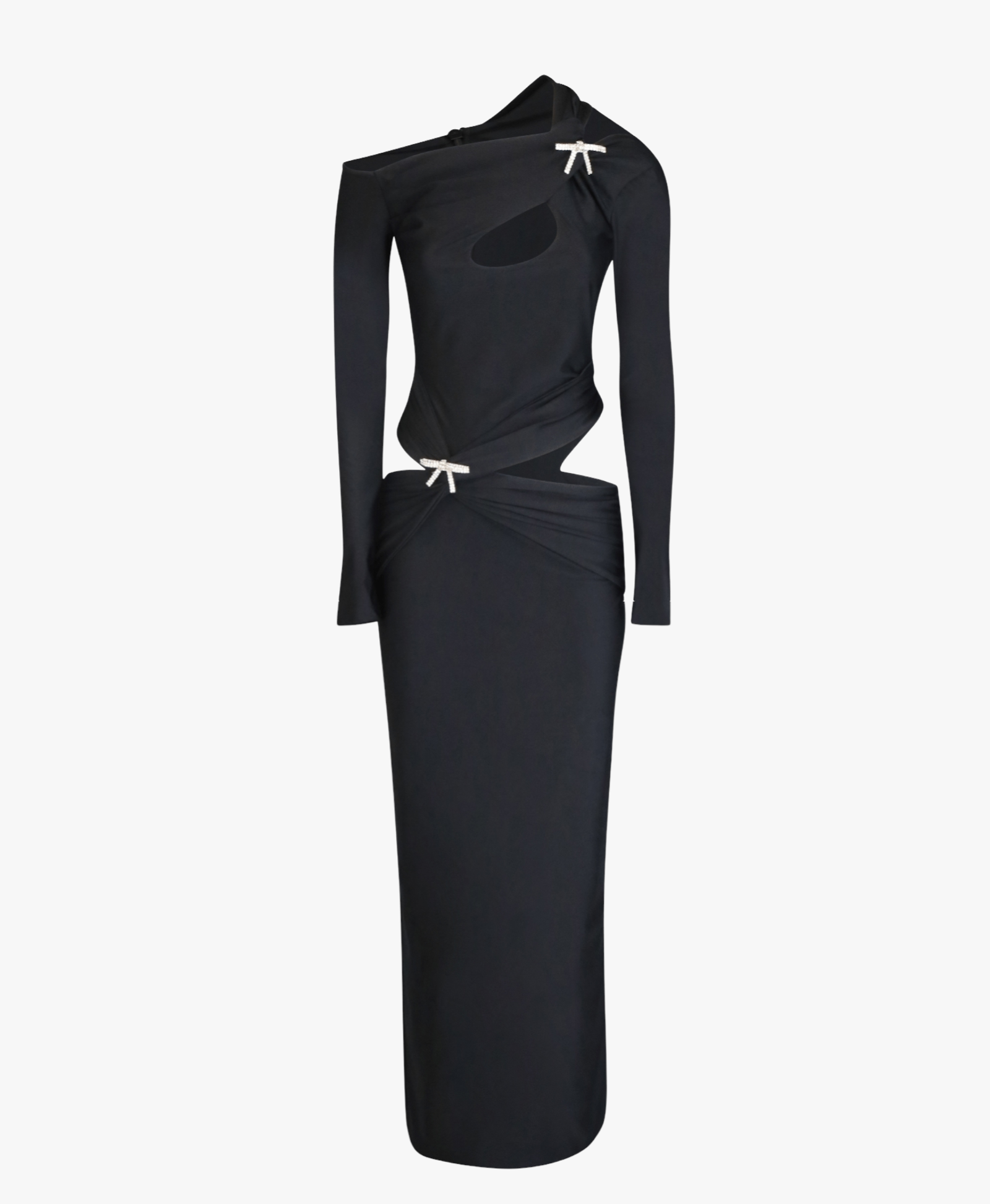 ORNYA Black Cut-Out Maxi Dress made by MAET