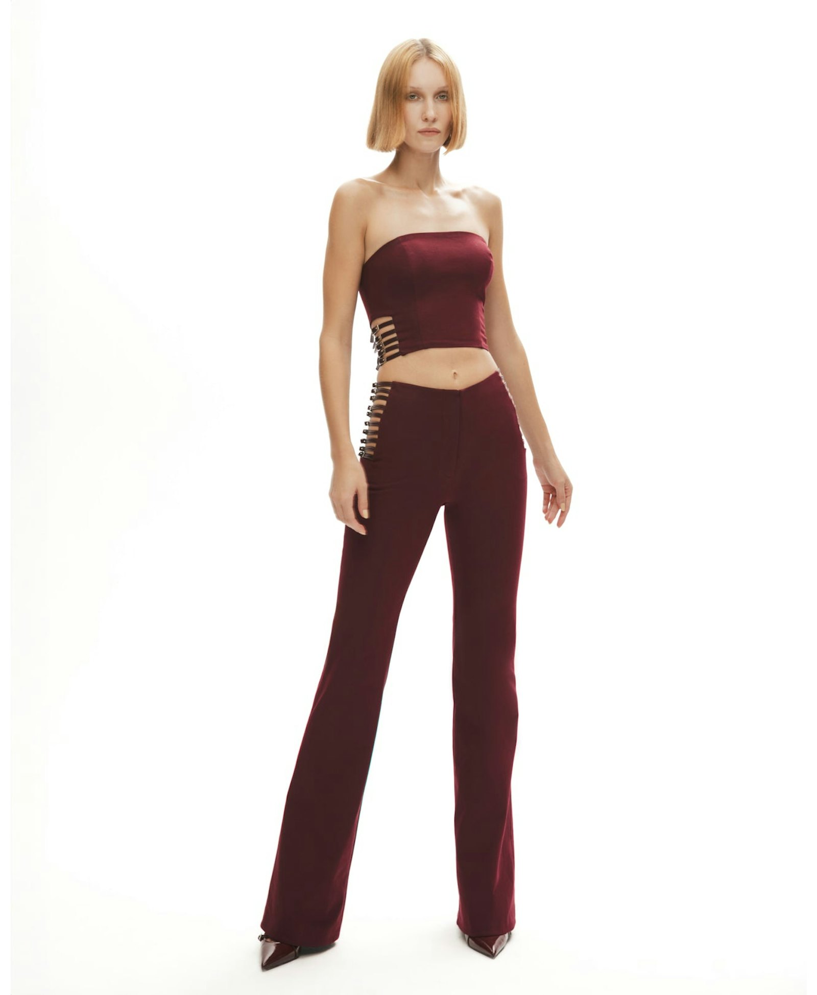Power Trip Pants In Merlot made by Khela