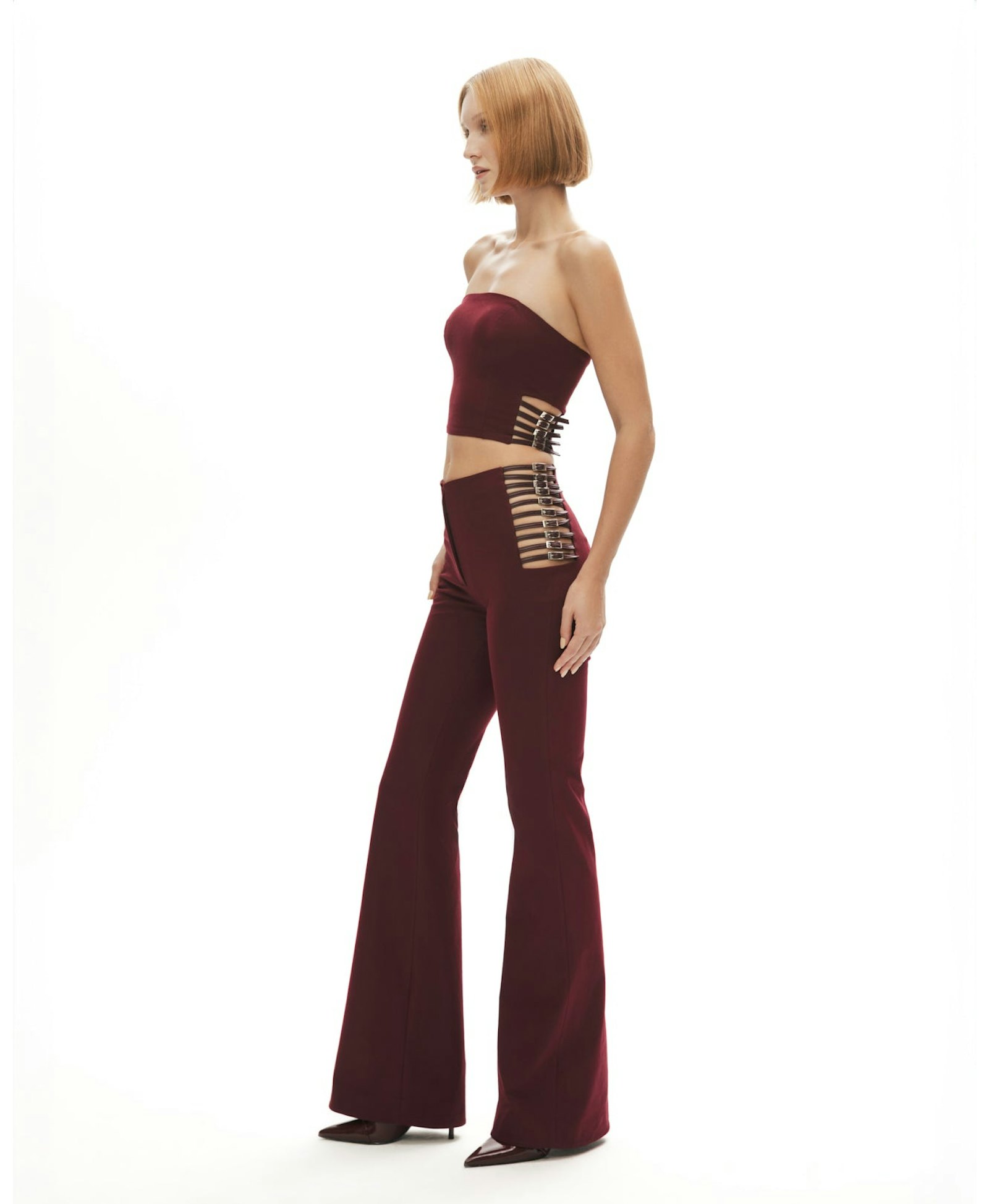 Power Trip Pants In Merlot made by Khela