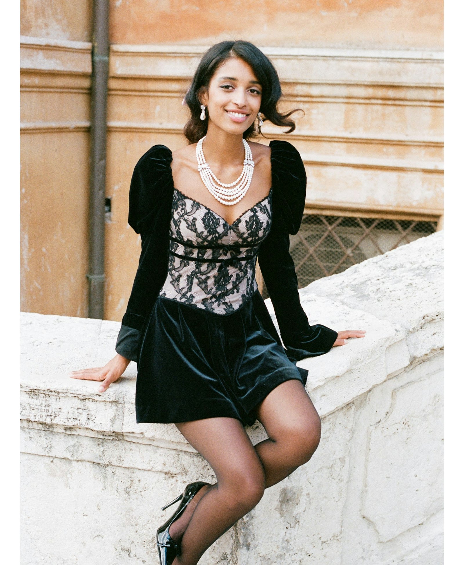 Evelyn Velvet Dress (Black) made by Nana Jacqueline