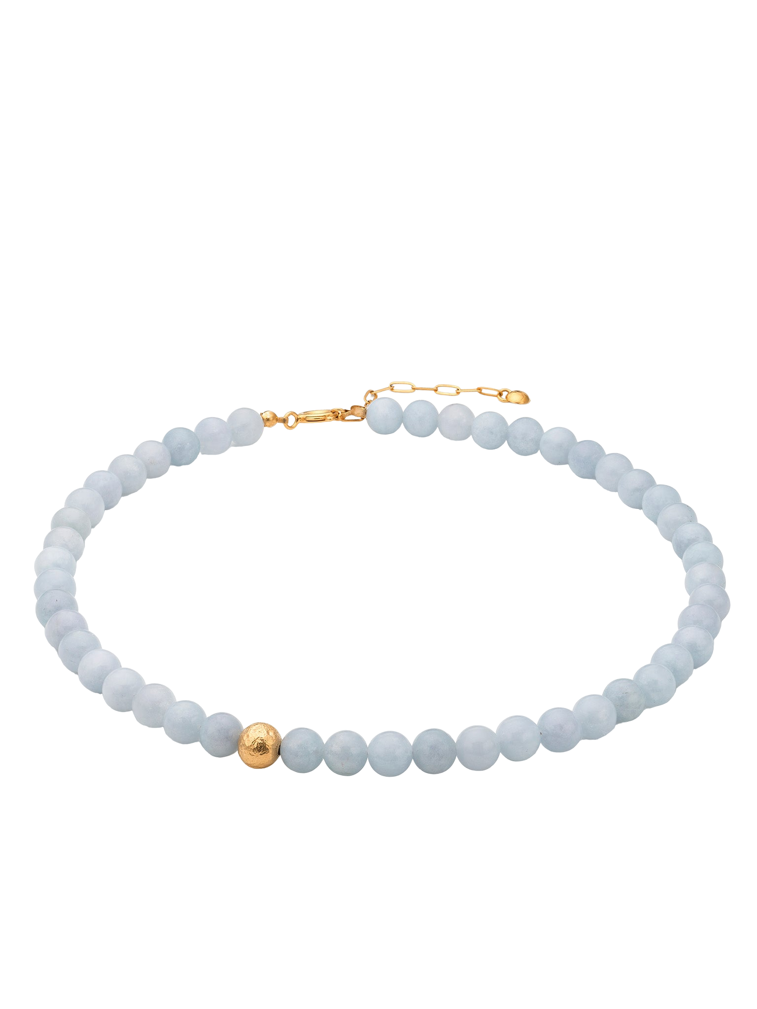 Shop Eva Remenyi Jade Sky Blue Necklace In Gold