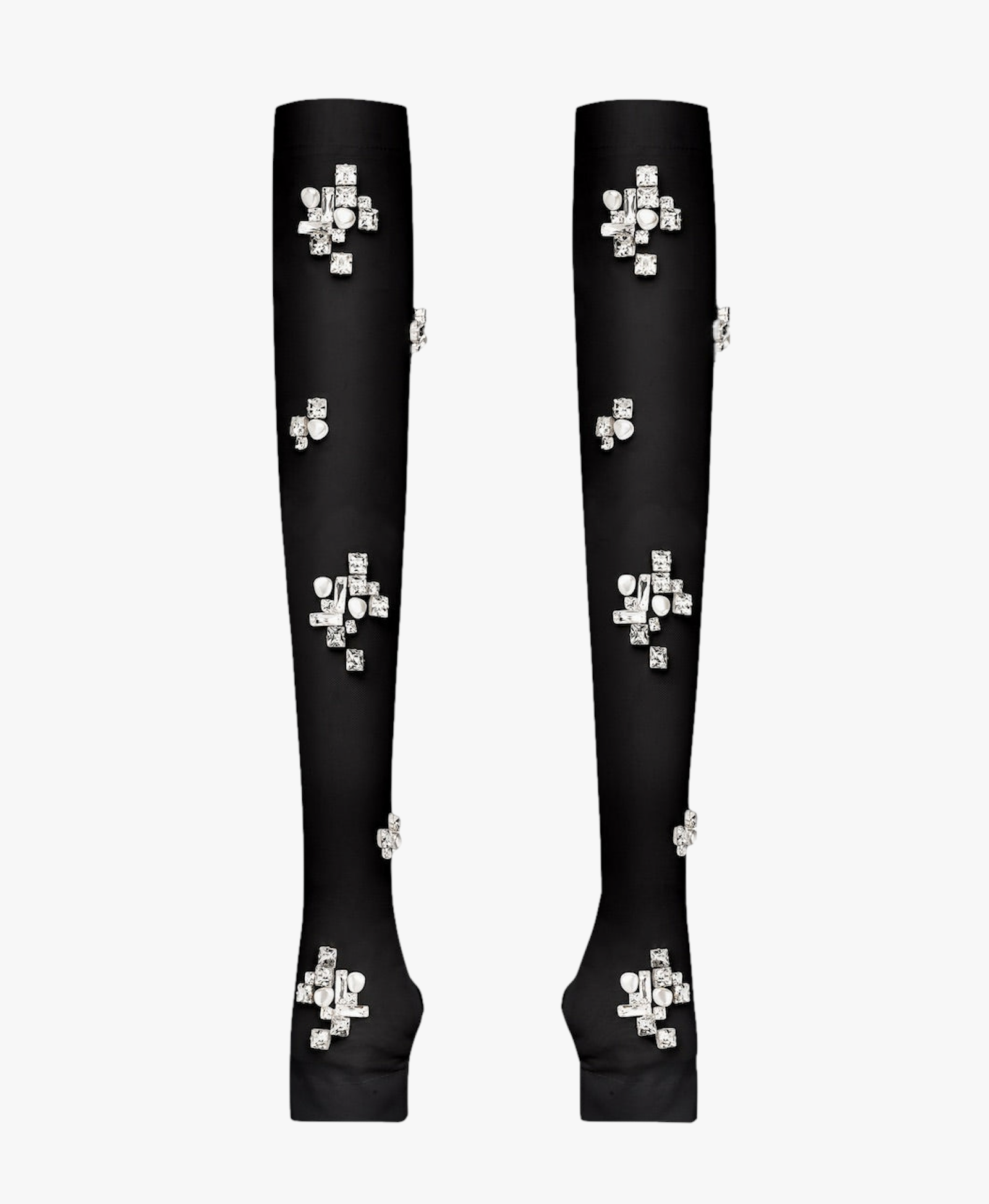 FINGERLESS GLOVES WITH JEWEL AND PEARL EMBELLISHMENTS in Black made by NDS The Label