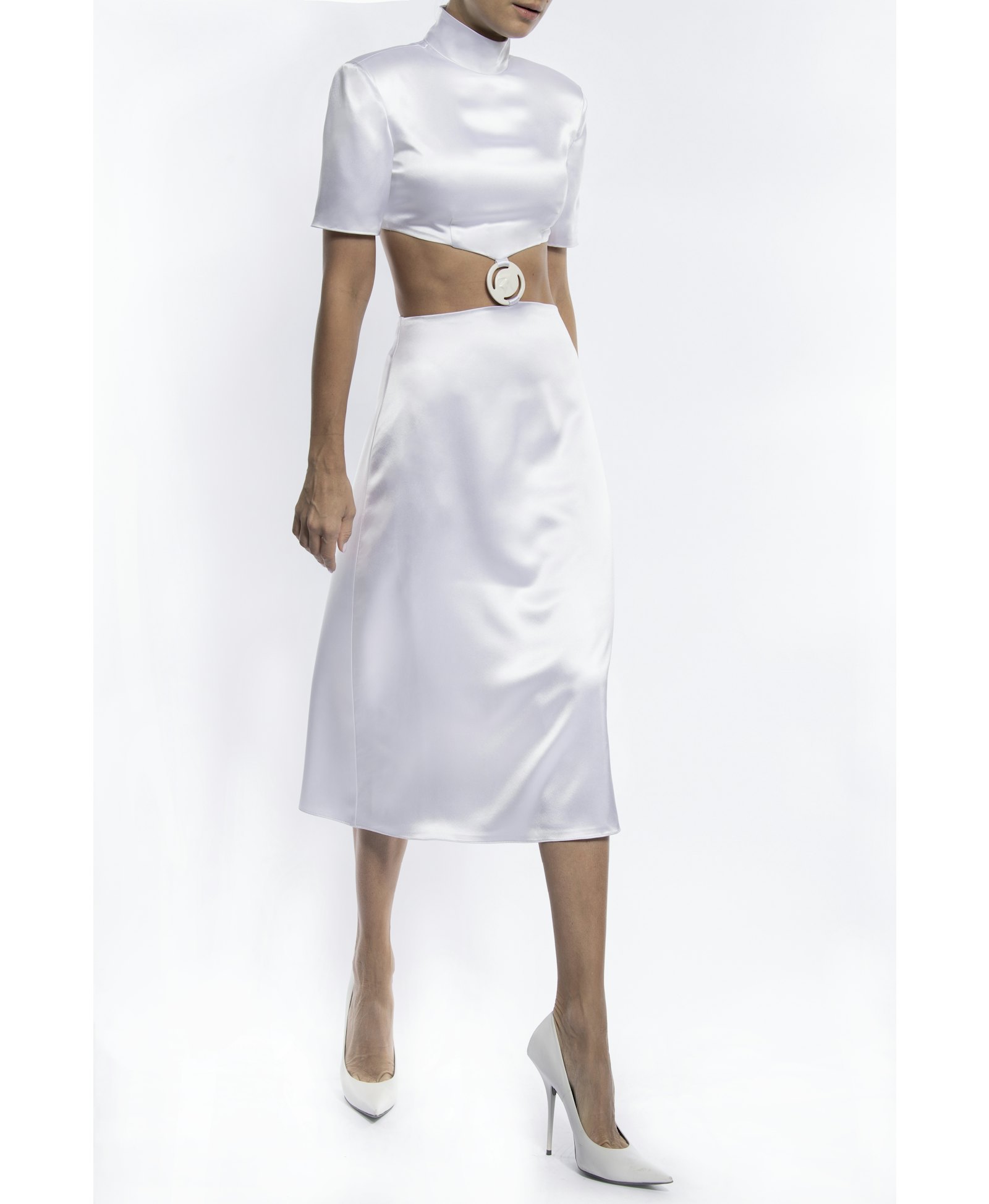 Paloma Blanca Silk Dress in White made by Vestiaire d'un Oiseau Libre