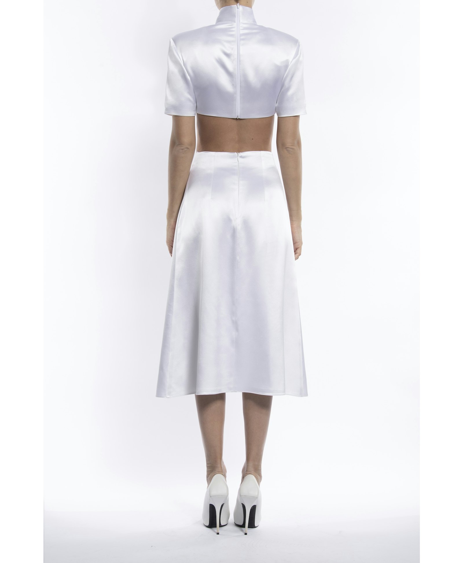 Paloma Blanca Silk Dress in White made by Vestiaire d'un Oiseau Libre