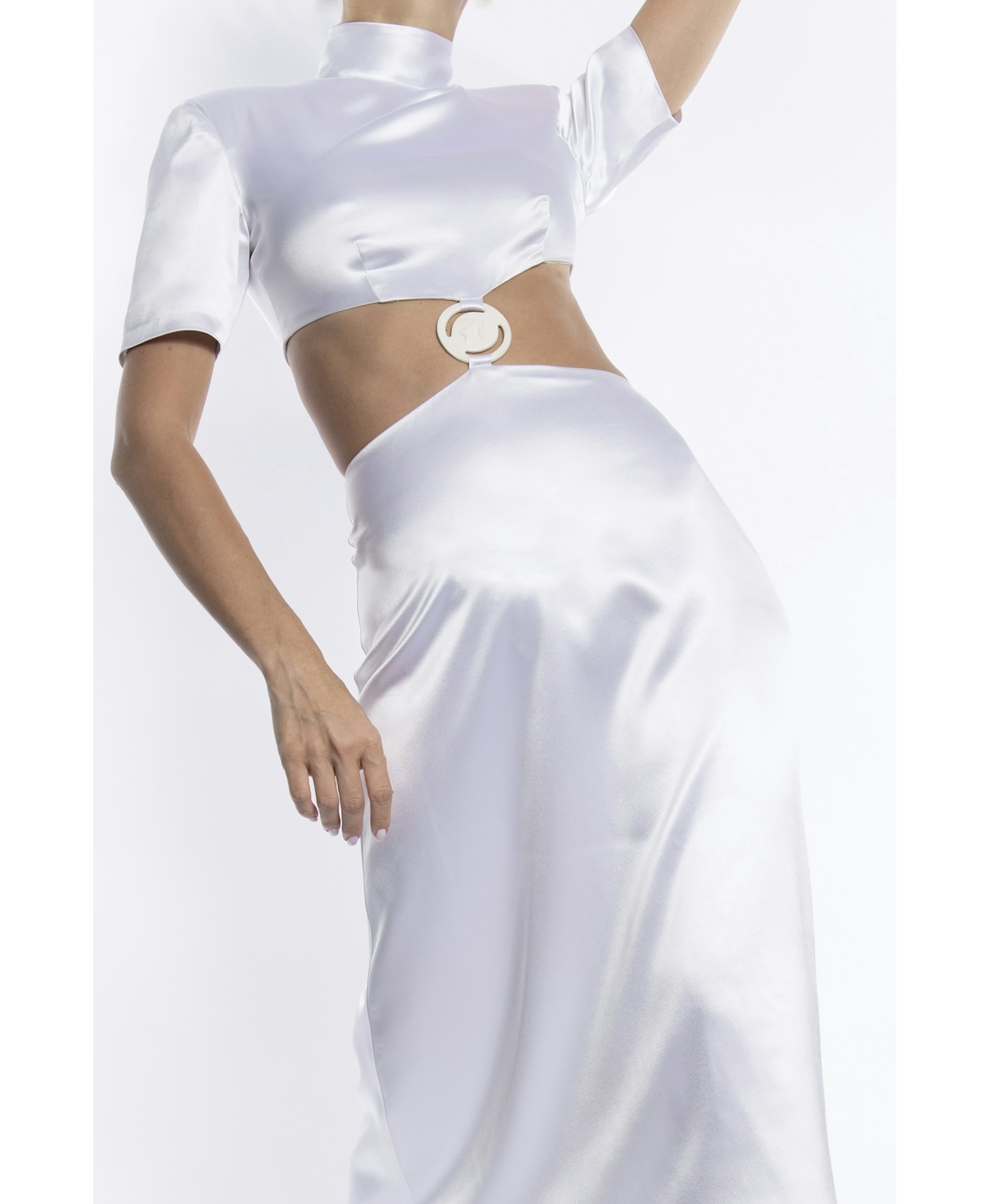 Paloma Blanca Silk Dress in White made by Vestiaire d'un Oiseau Libre