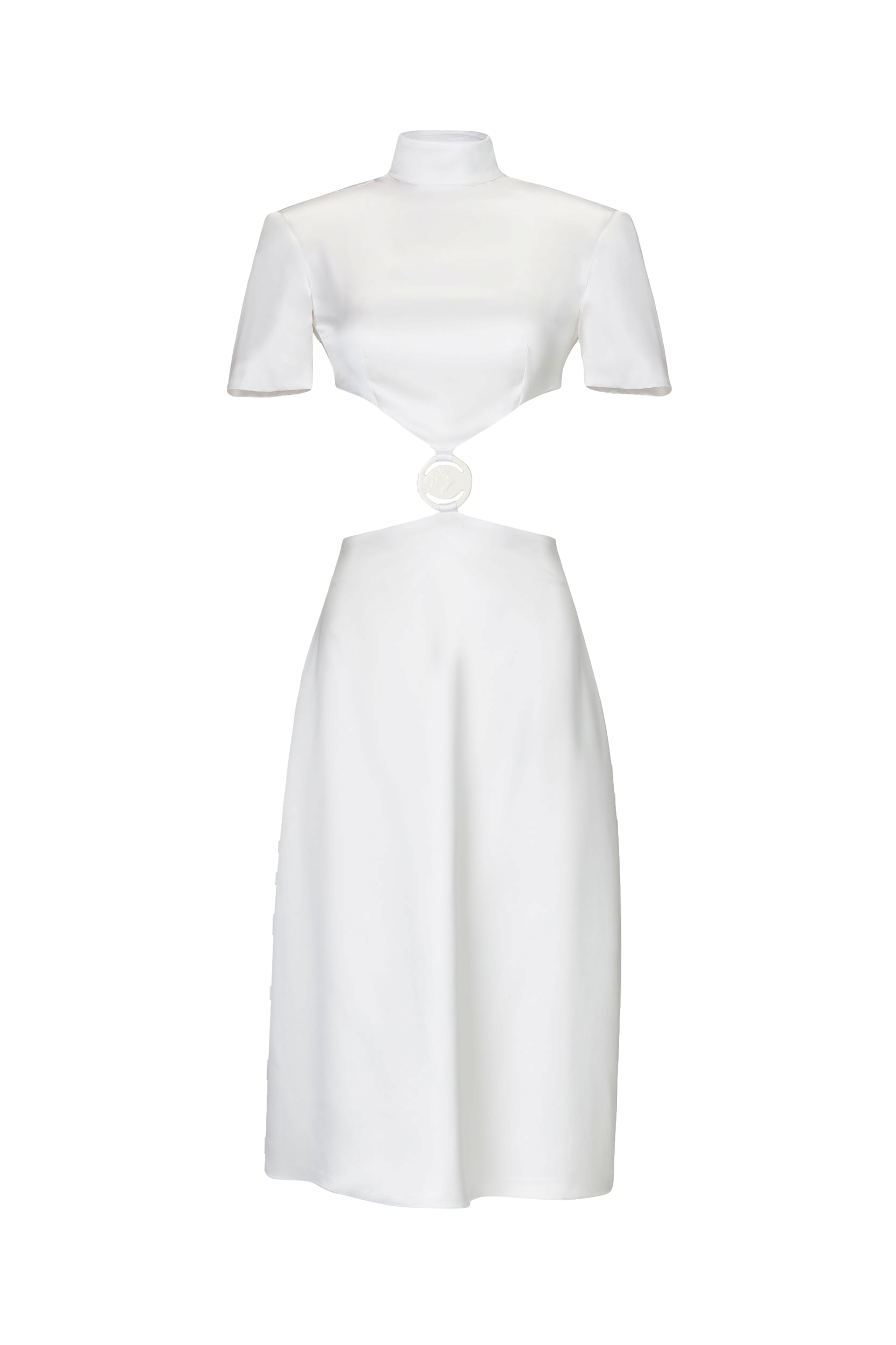 Vol Paloma Blanca Silk Dress In White