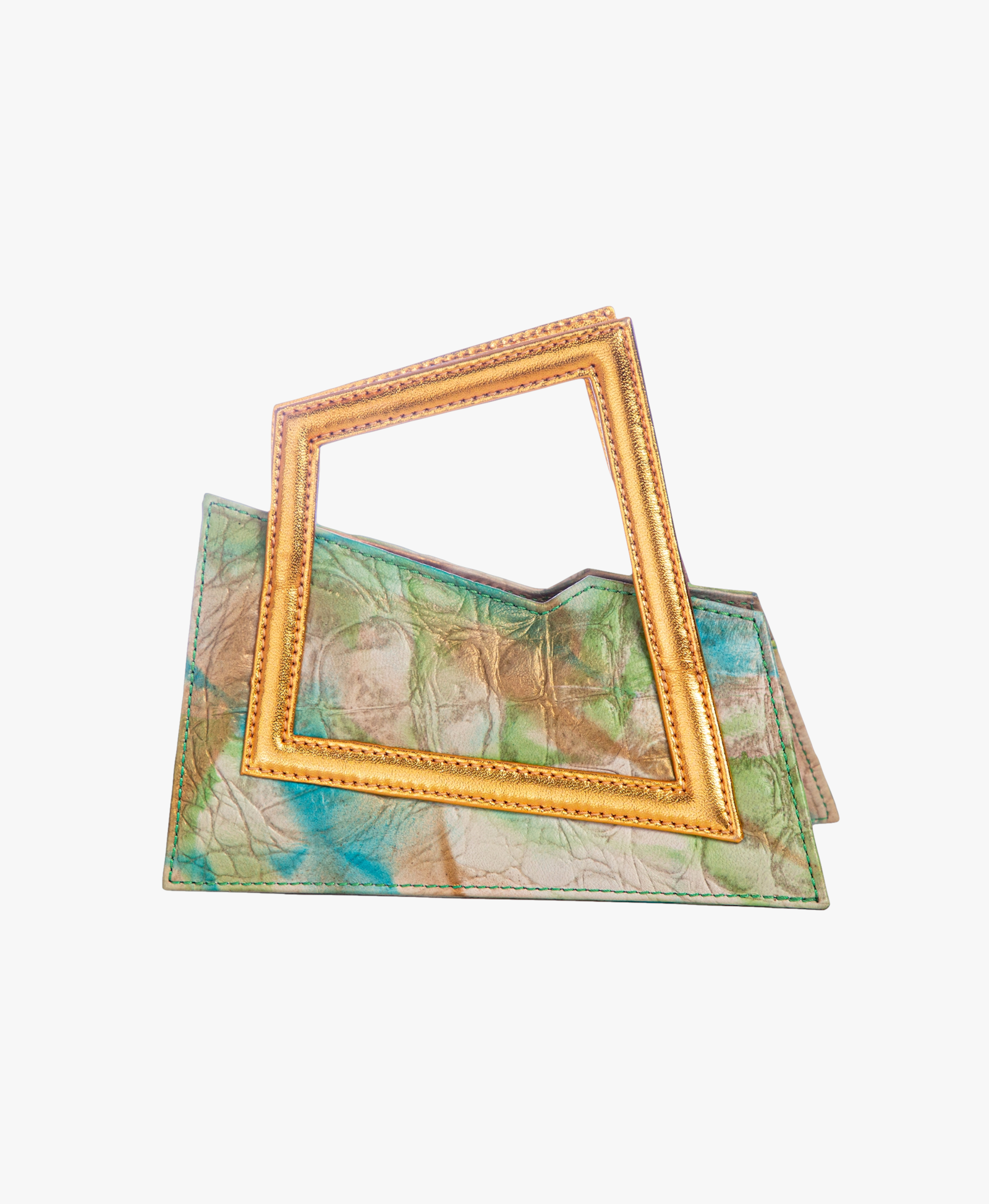 Jari'aa - Turquoise - Square Top Handle Bag made by ALIEL