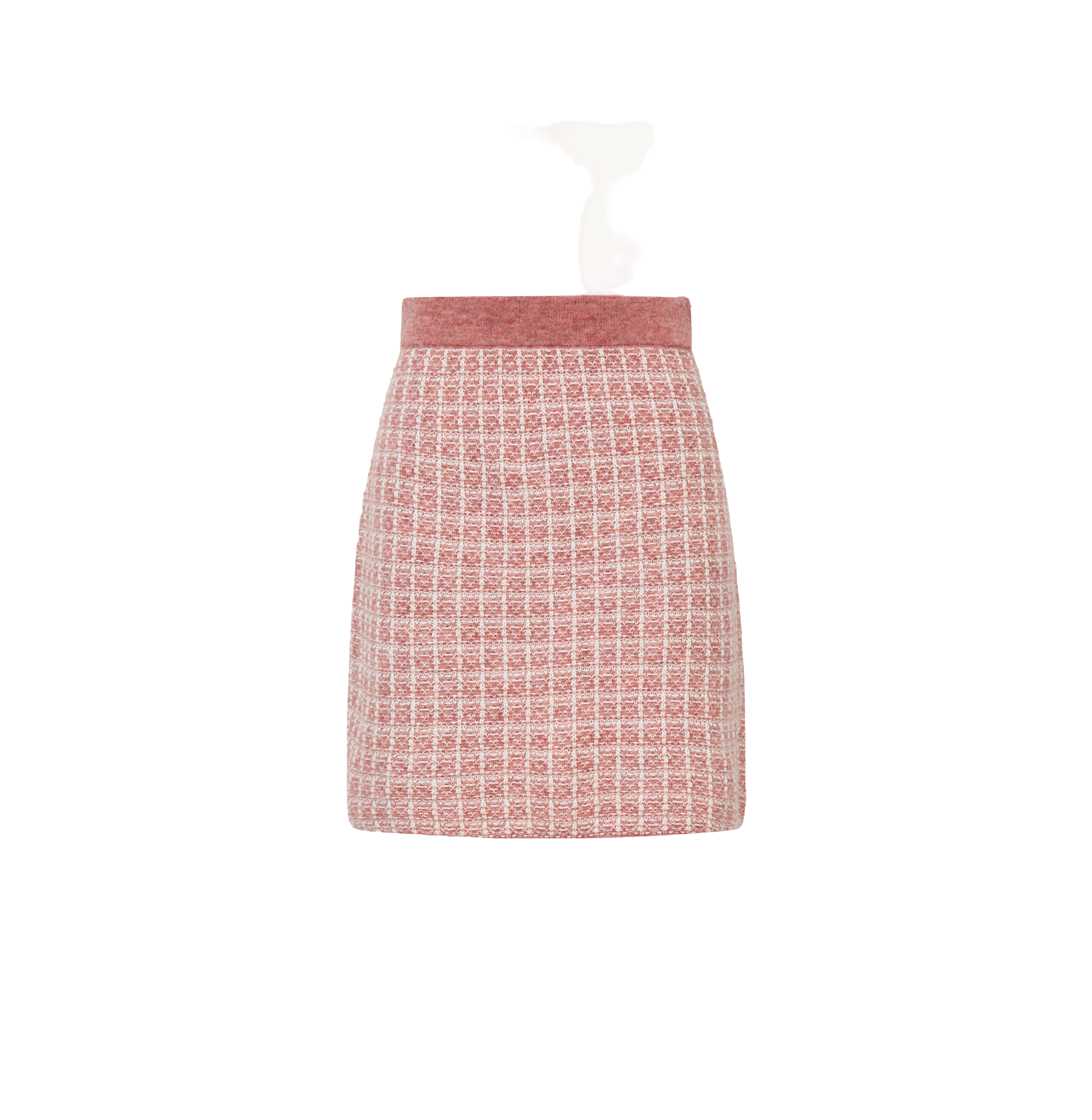 Crush Collection Checked Bouclé Tweed Skirt In Pink