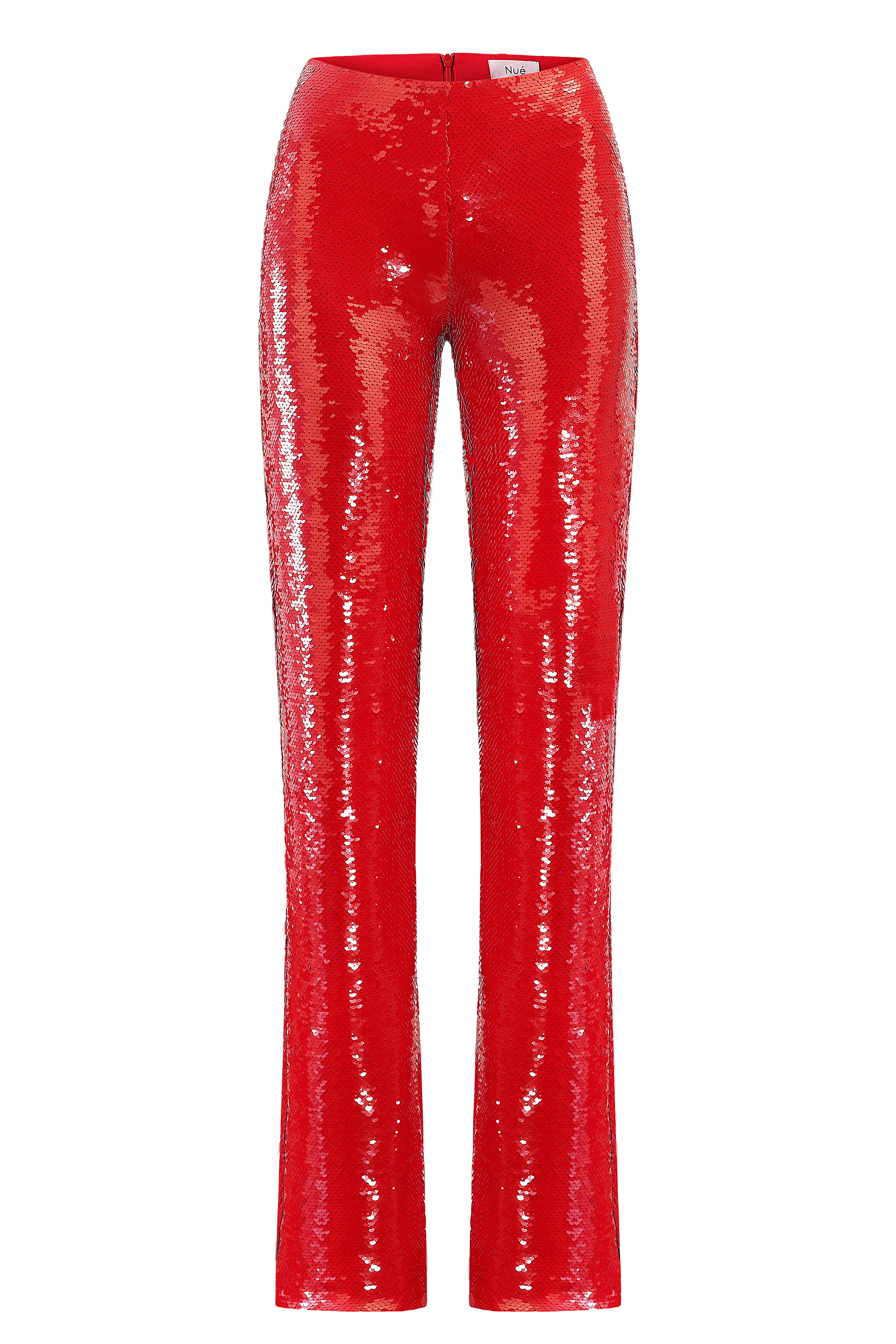 Nué Jade Sequin Trousers In Red