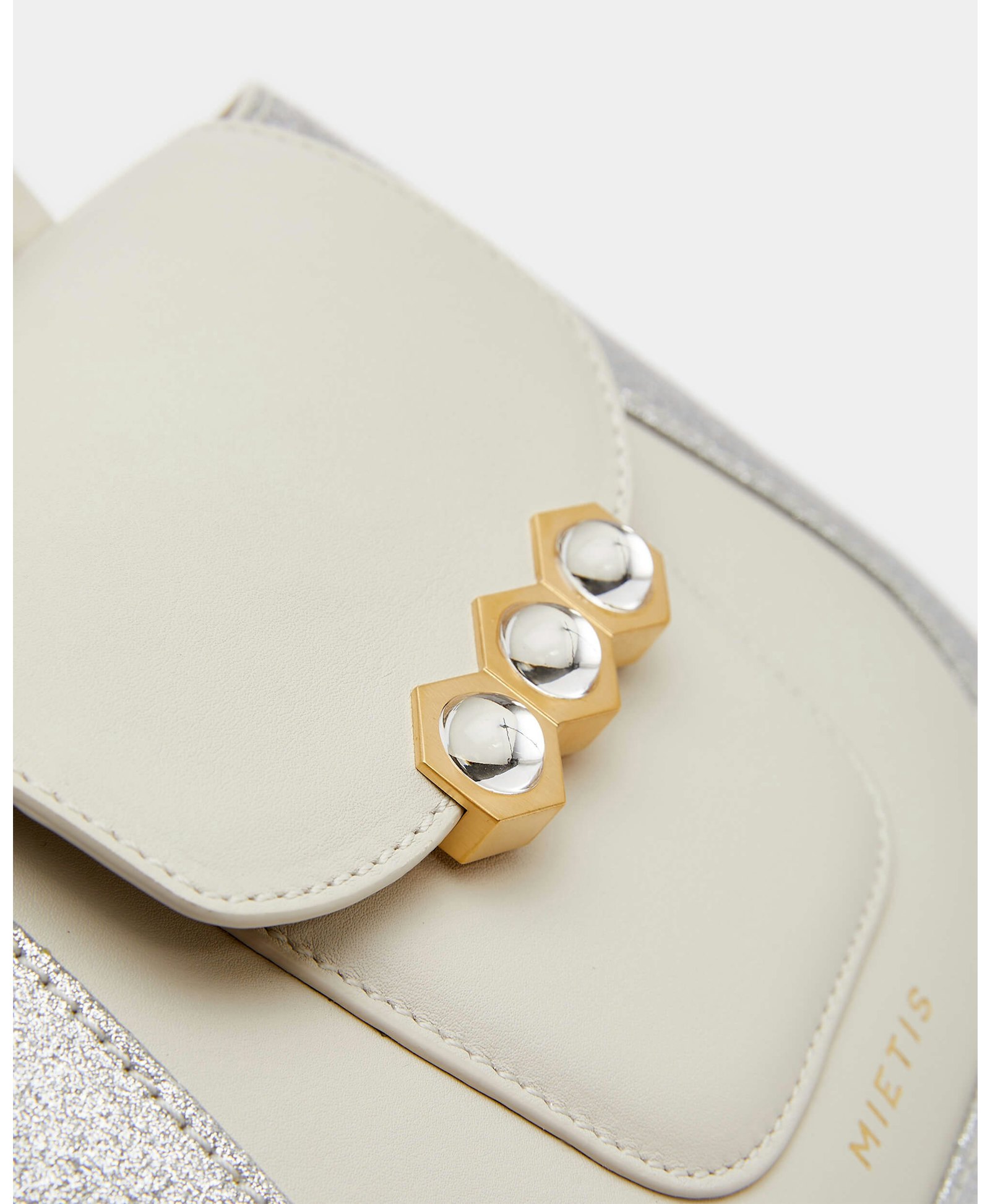 Mini Jill Padded White / Silver Glitter in White made by Mietis