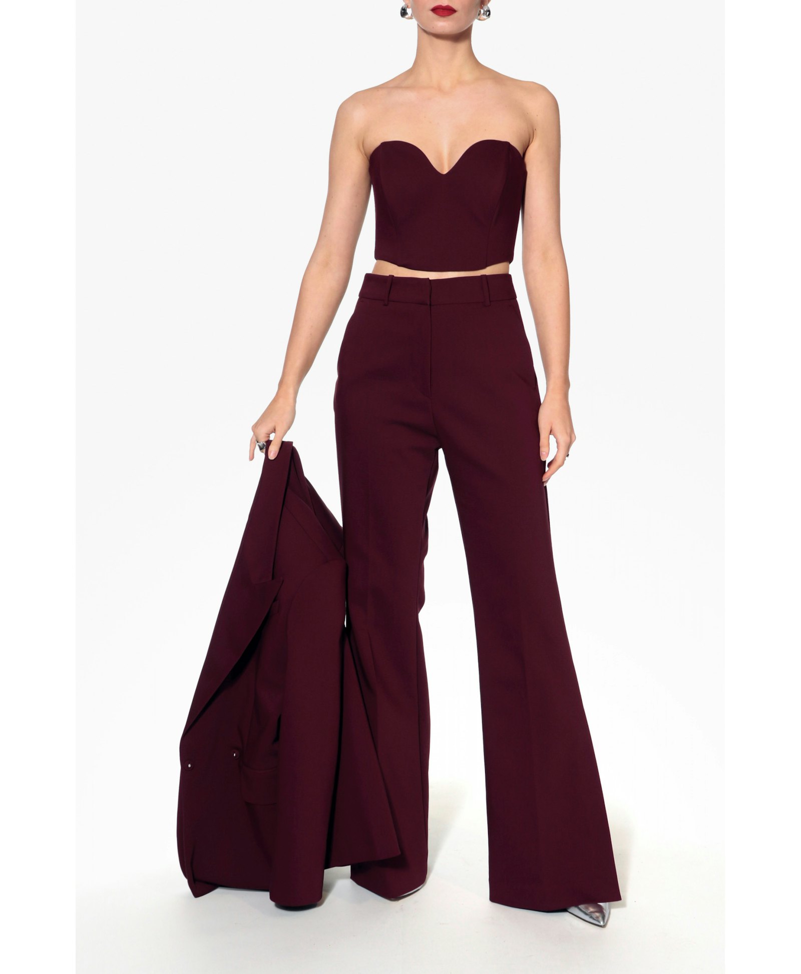 Pants Camilla Burgundy Wine made by HALEWSKI