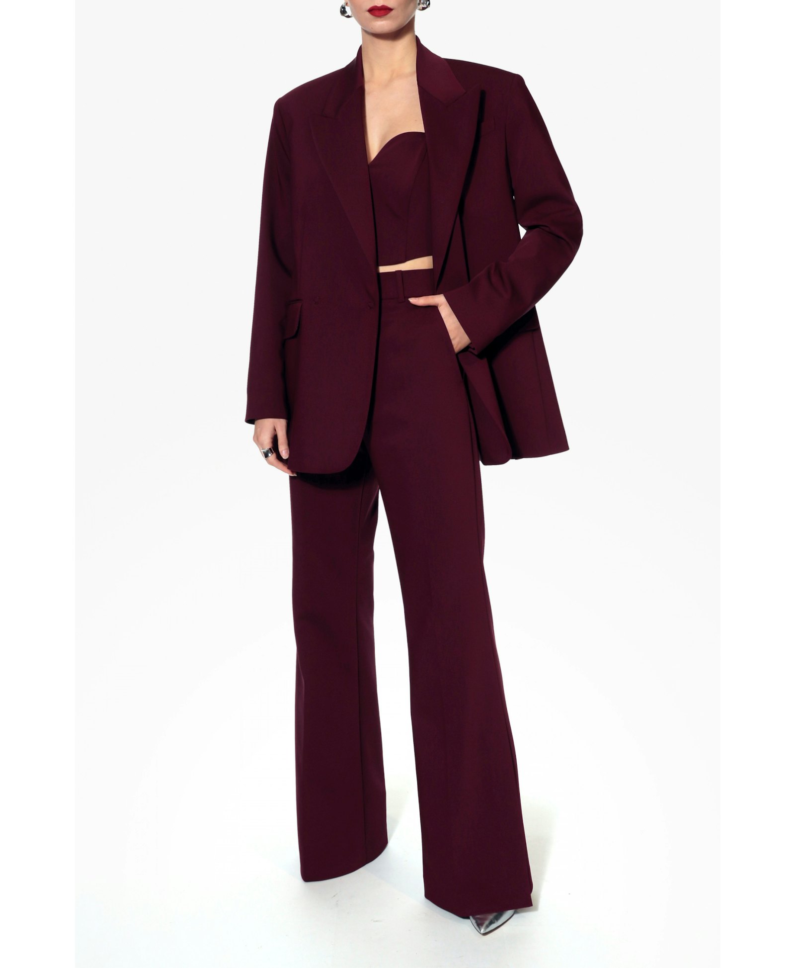 Pants Camilla Burgundy Wine made by HALEWSKI