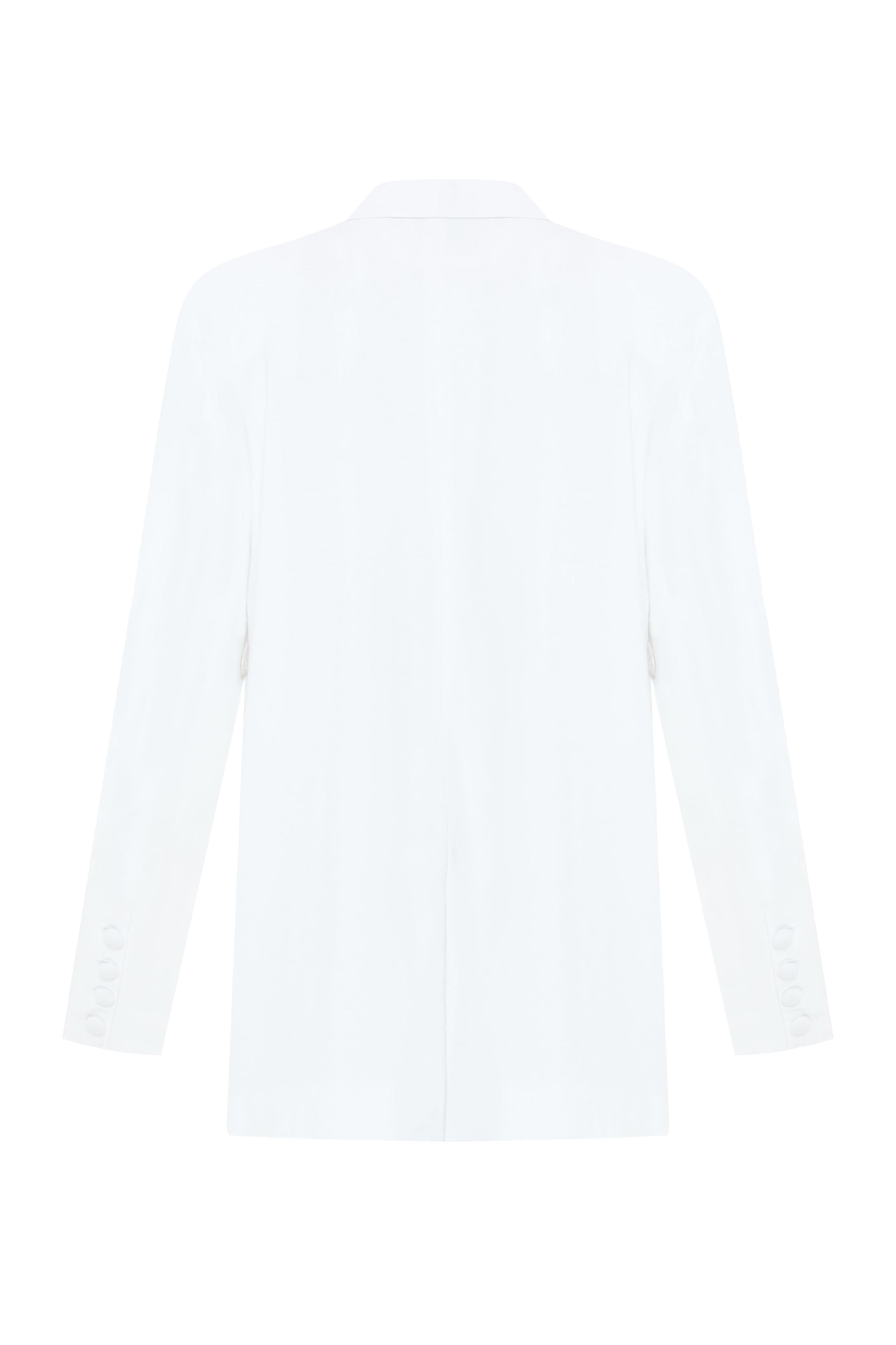Shop Malva Florea Oversized Jacket With Macrame Elements In White