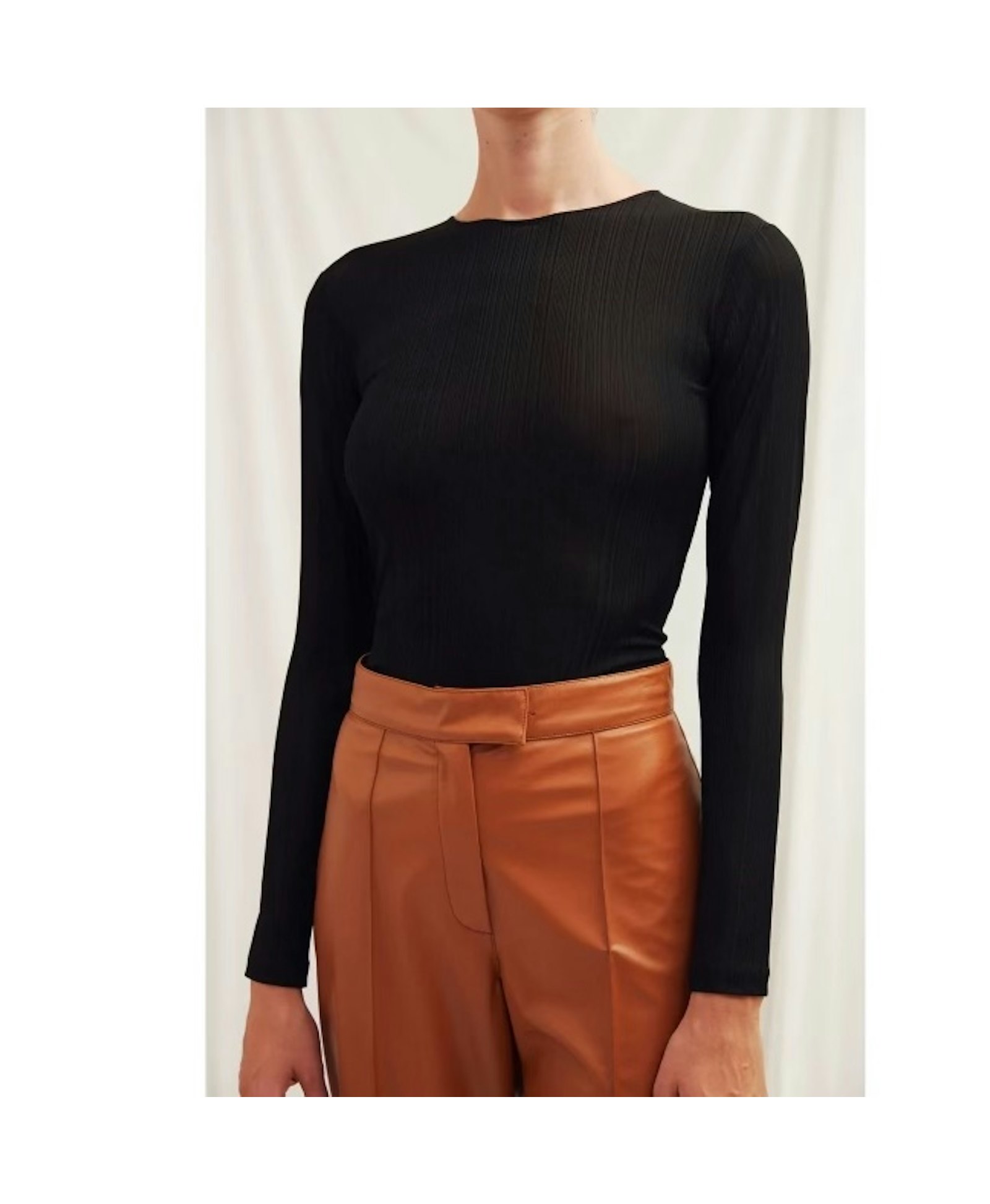 Alba Vegan Leather Wide-Leg Trousers in Orange made by Nazli Ceren