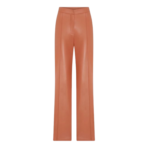 Nazli Ceren Alba Vegan Leather Wide-leg Trousers