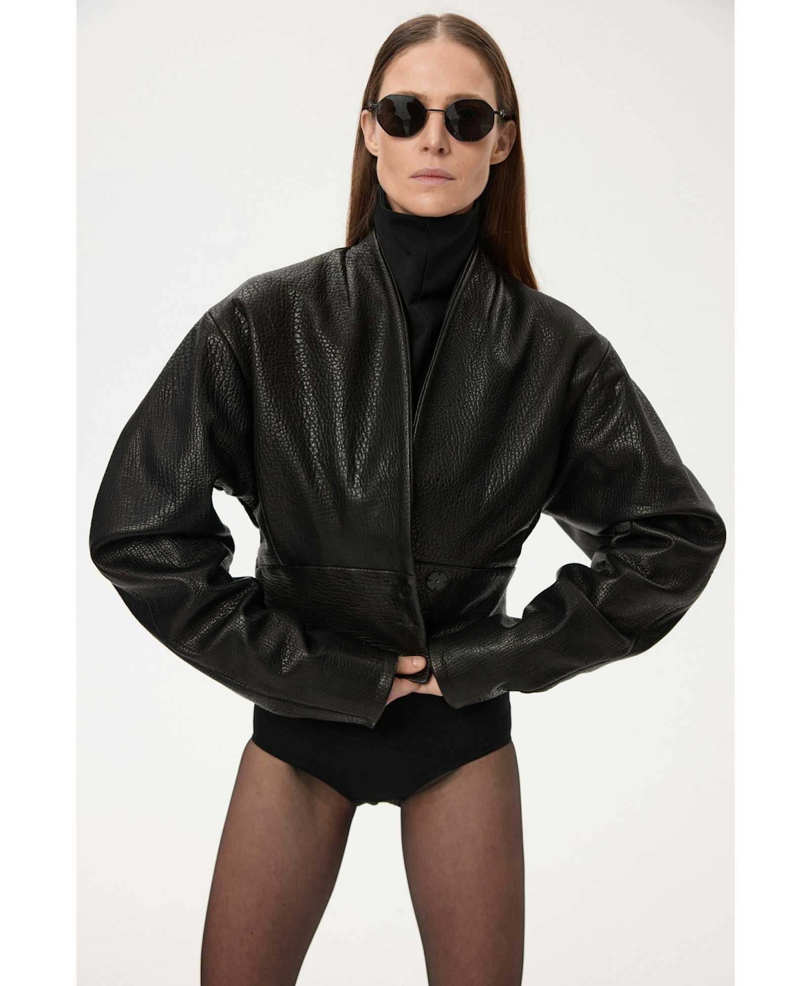 Short Leather Jacket made by YAVORSKA