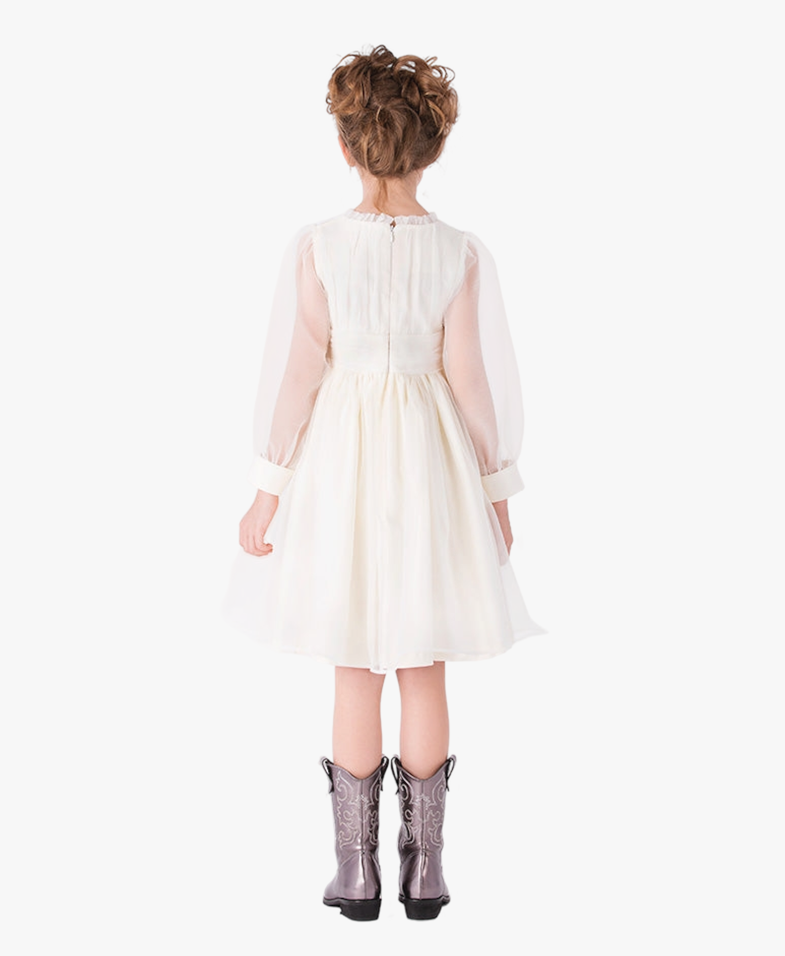 Organza Flower Appliqué Girls Dress made by Mama Luma