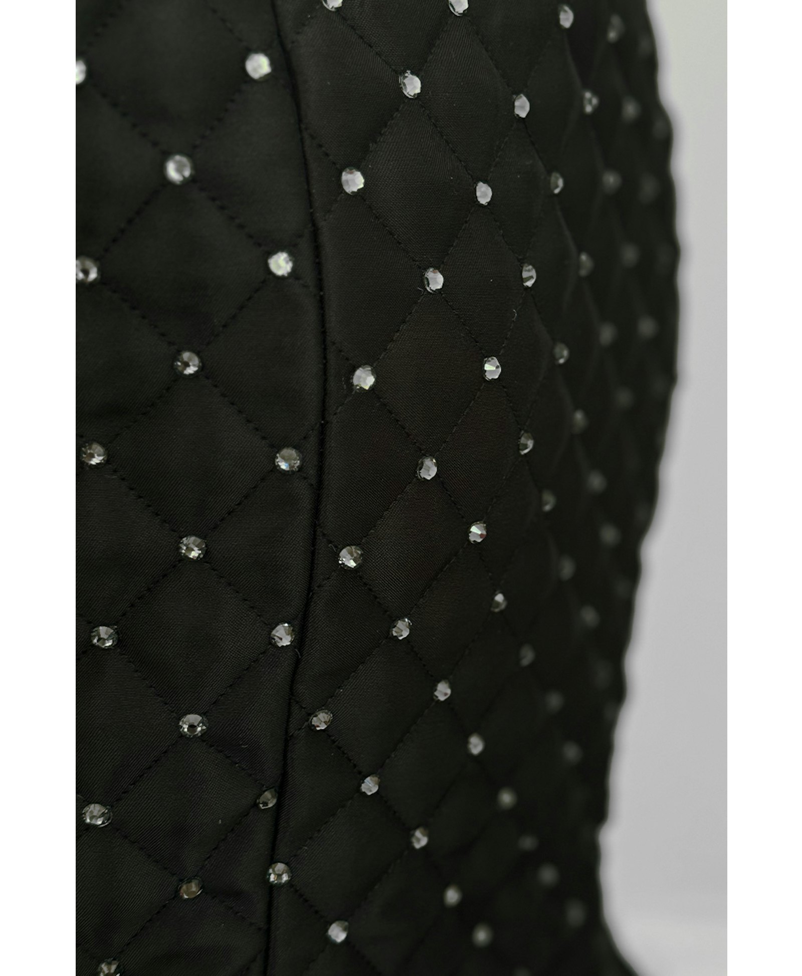 Black crystal quilted mini dress made by Compte Spain