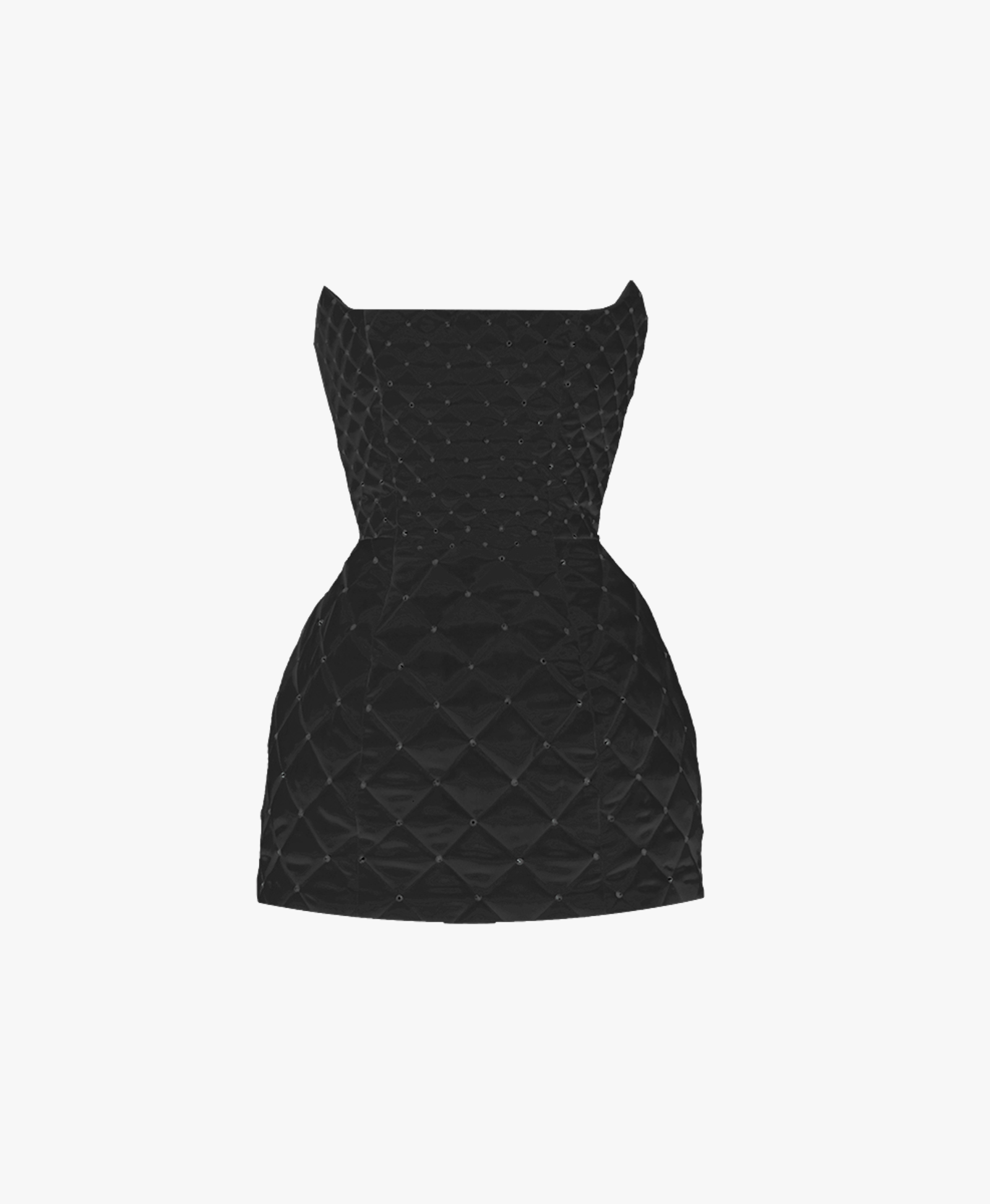 Black crystal quilted mini dress made by Compte Spain