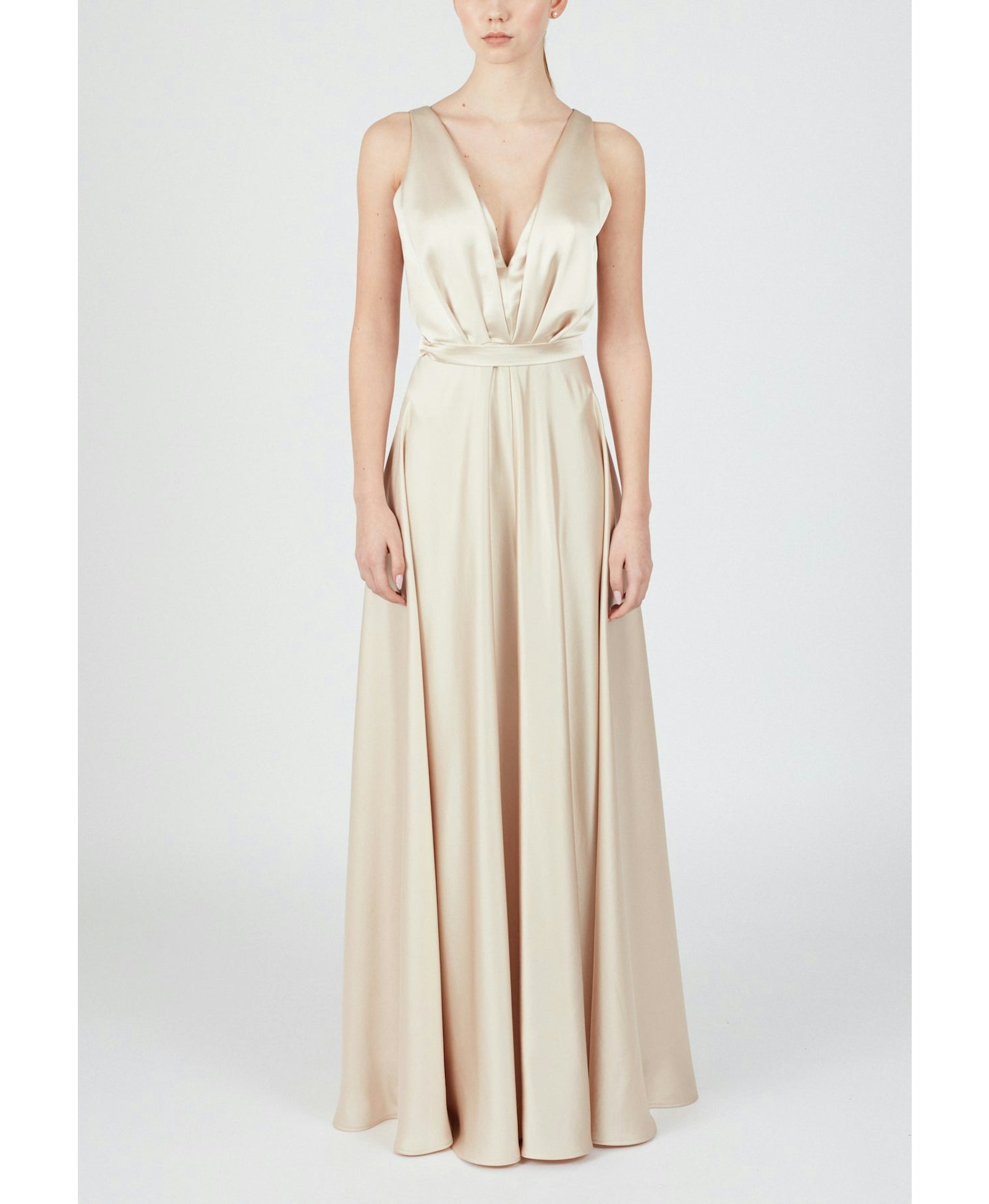 SOFI beige long bridesmaid dress in Beige made by UNDRESS