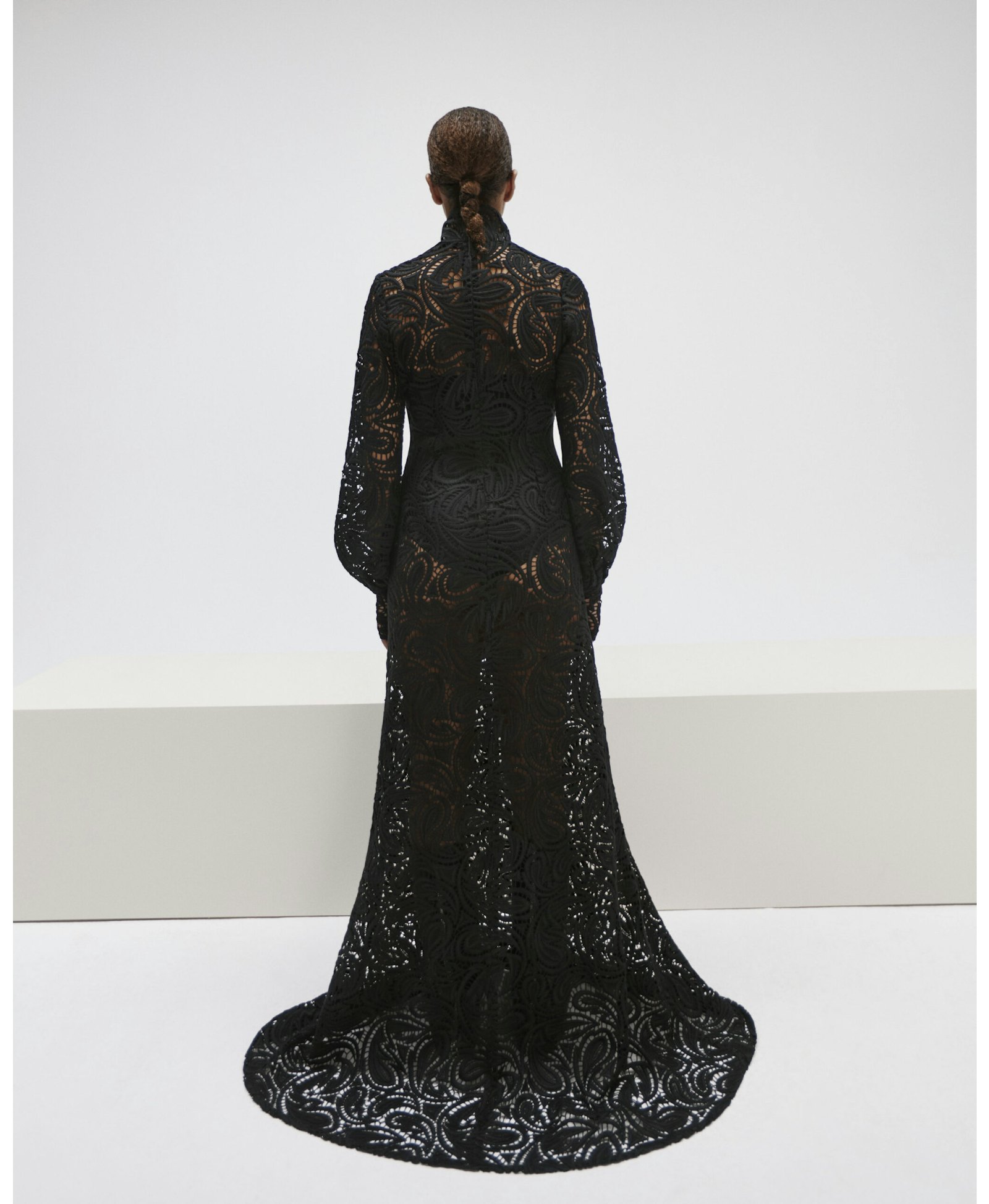 Black Long Guipure Dress made by YAVORSKA