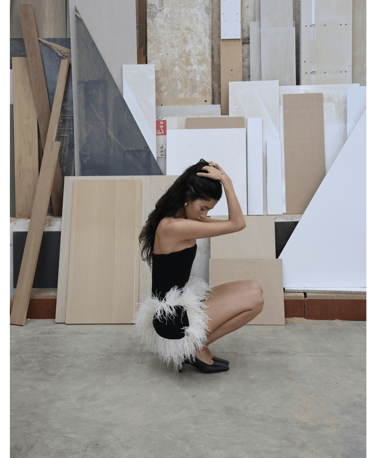 PENDA Mini Dress With Feathers made by MAET