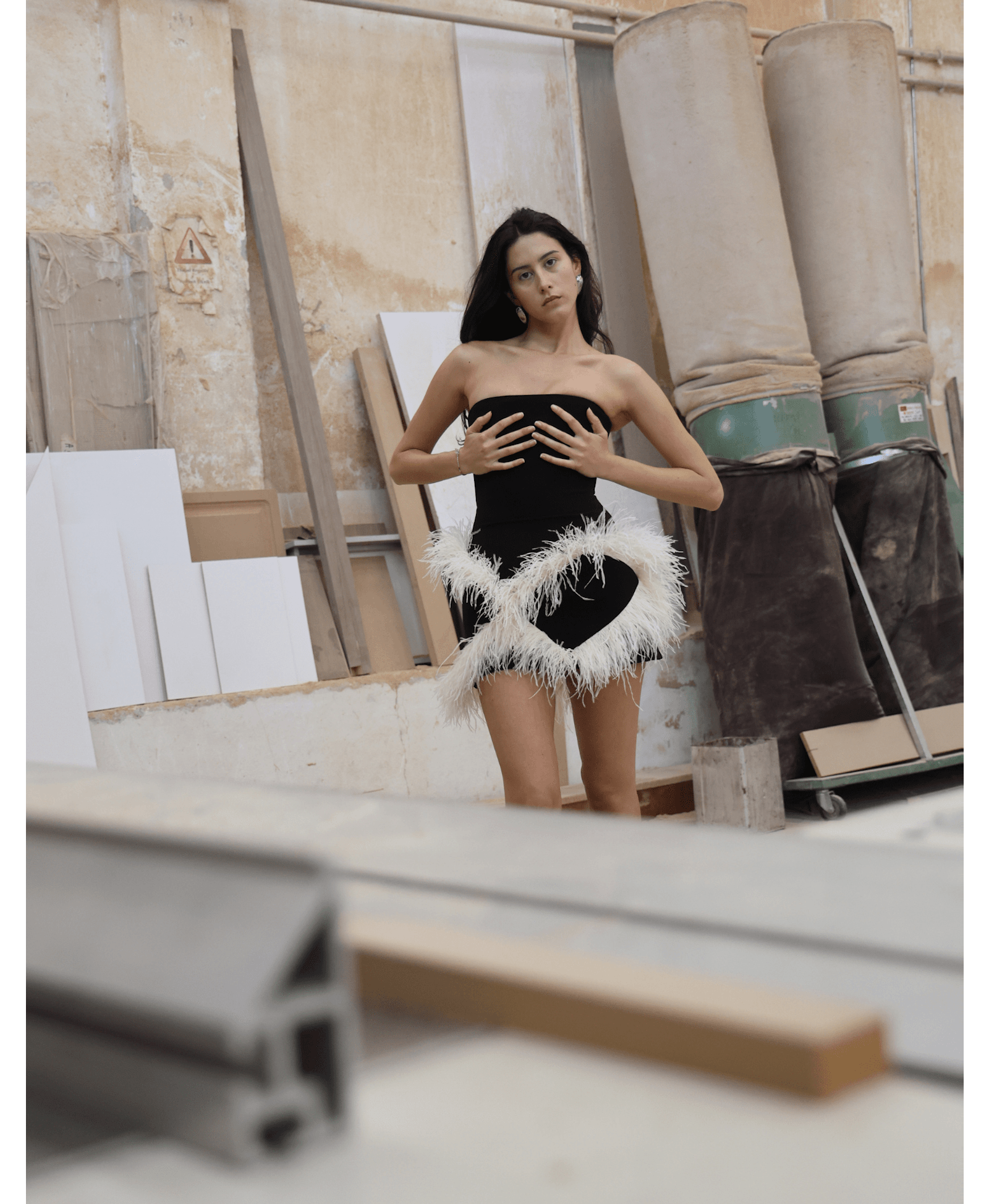 PENDA Mini Dress With Feathers made by MAET