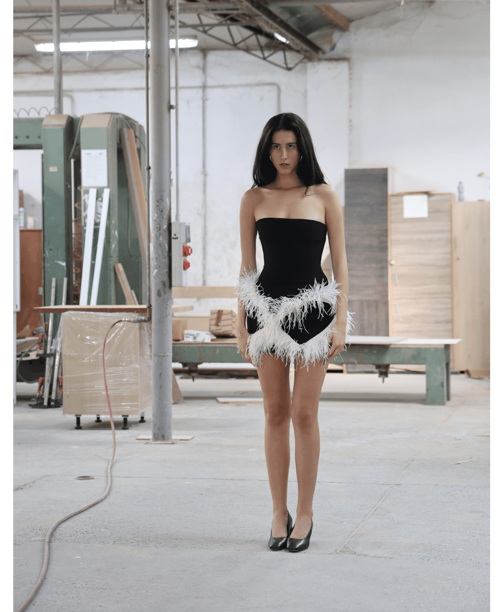 PENDA Mini Dress With Feathers made by MAET