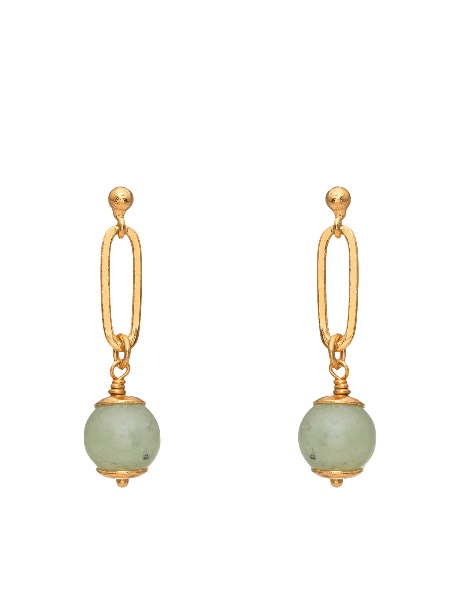 Shop Eva Remenyi Jade Forest Green Earrings In Gold