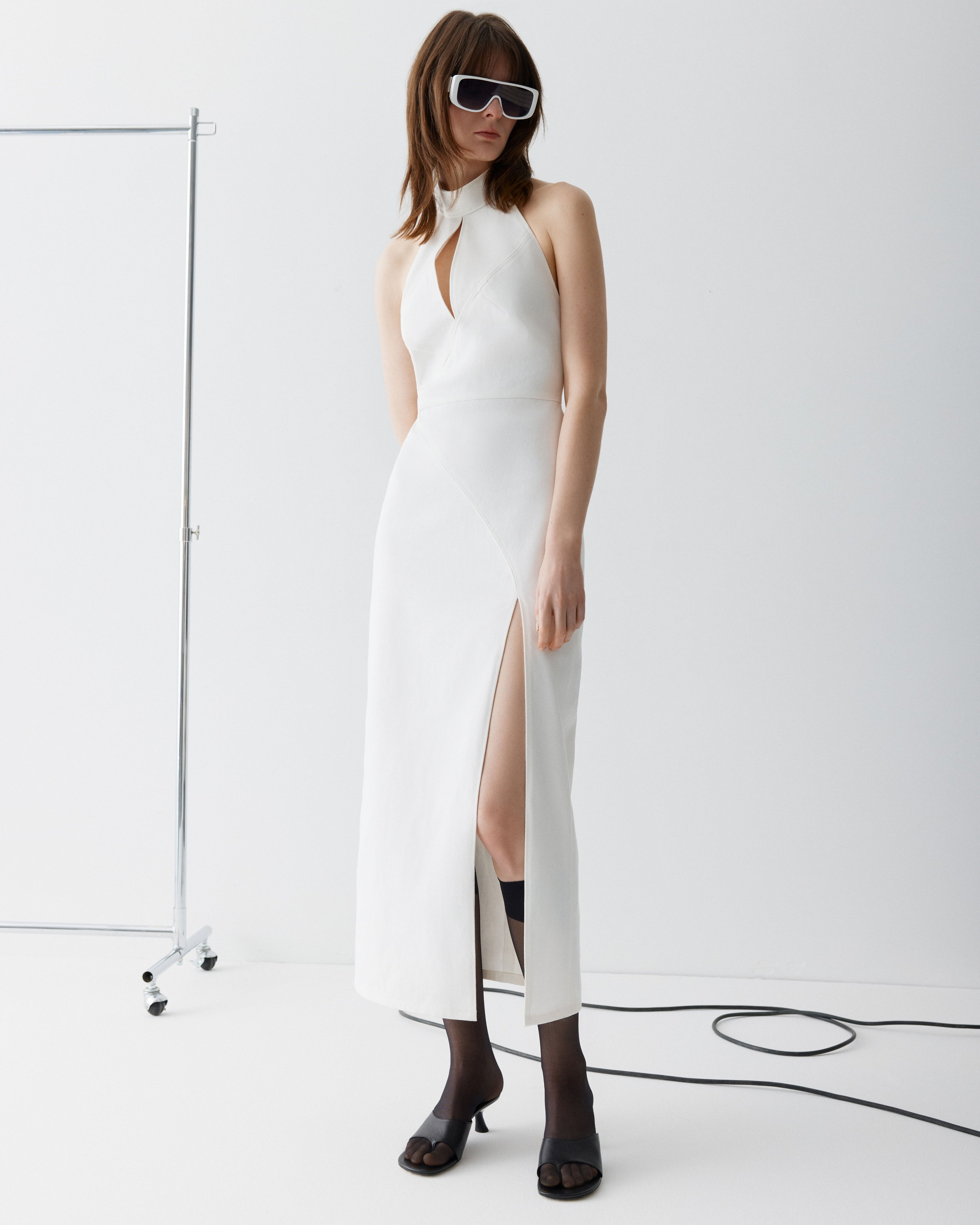Shop Total White Denim Dress