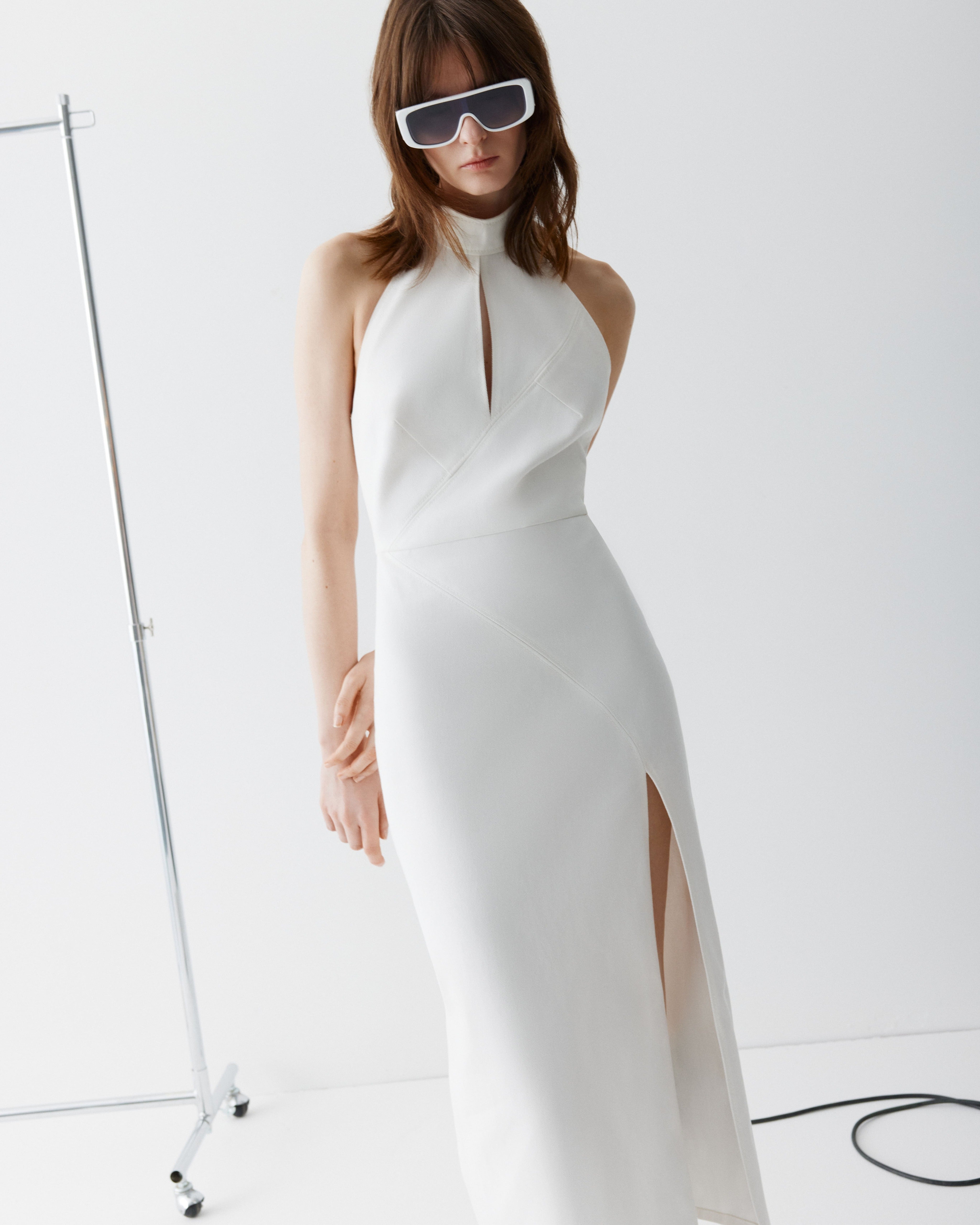 Shop Total White Denim Dress
