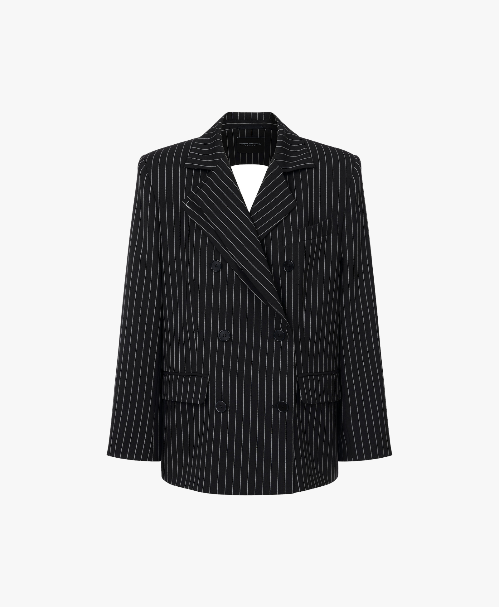 Striped Open Back Blazer made by Wiktoria Frankowska