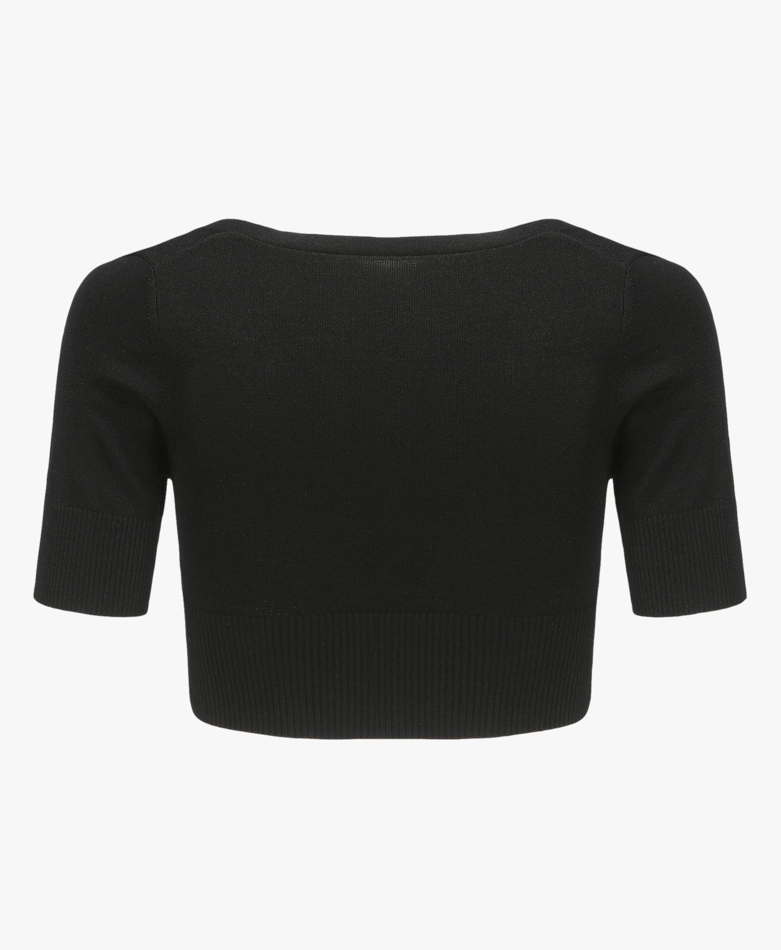 Black Polly Crop Knit (Final Sale) in Black made by Nana Jacqueline