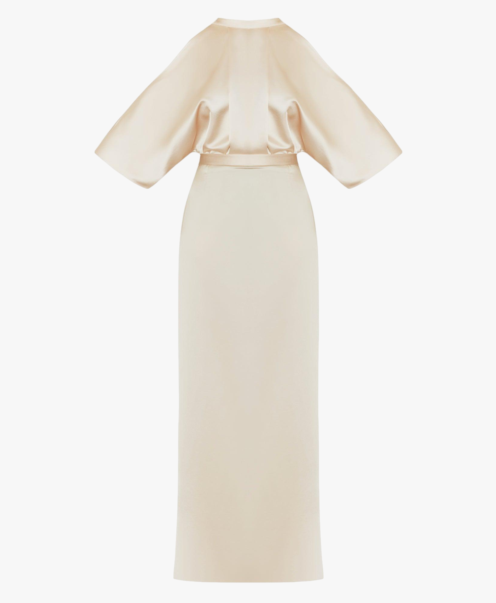 DEVA champagne cold shoulder maxi dress made by UNDRESS