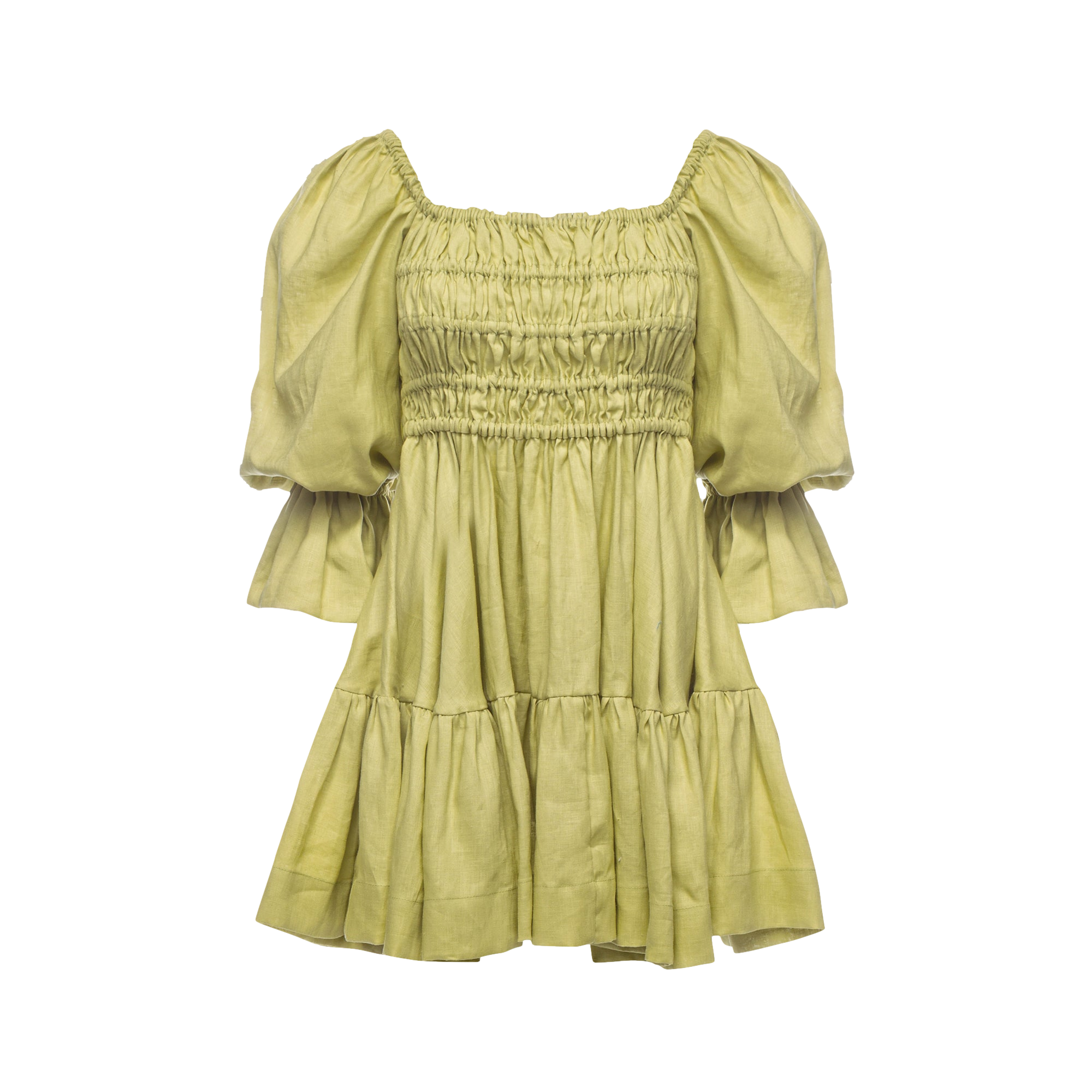 Vasiliki Amelia Ruched Mini Linen Dress