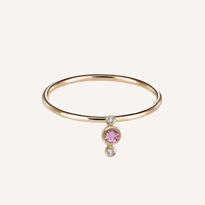 Ilana Ariel 3 Dot Ring W/ Pink Sapphire