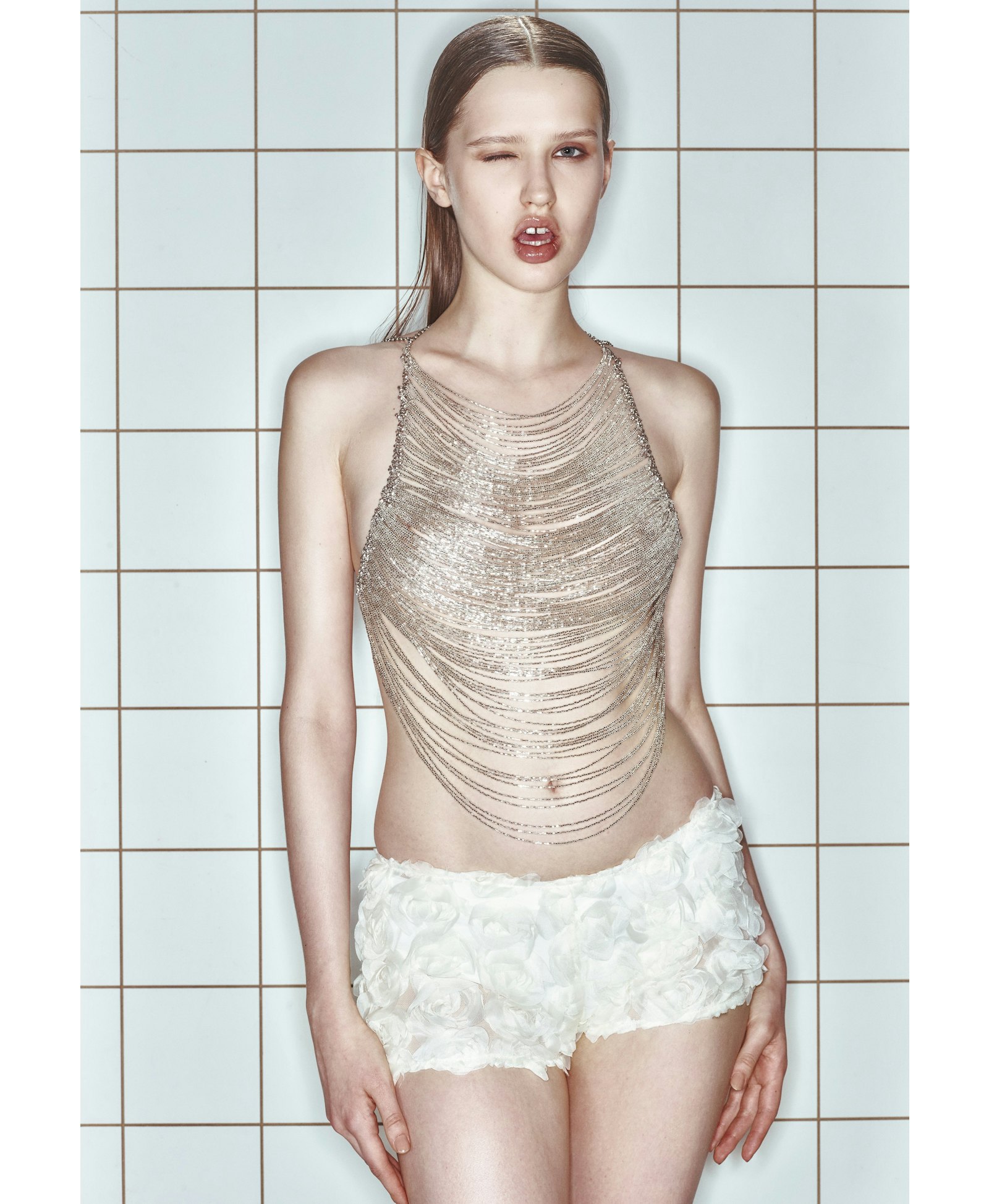 TEMPT ME TENDER BEADED TOP made by Khela