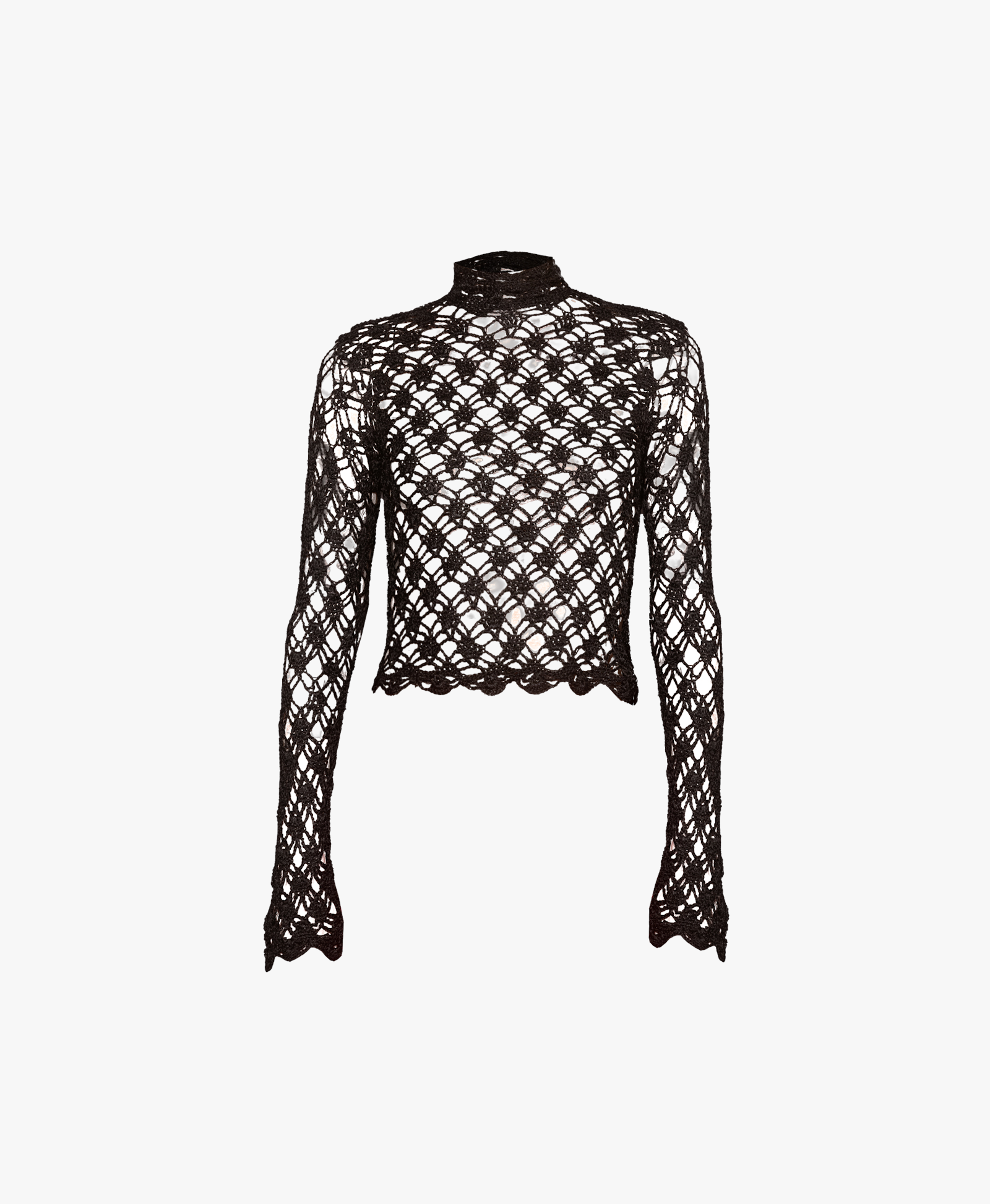 Black crochet top made by Compte Spain