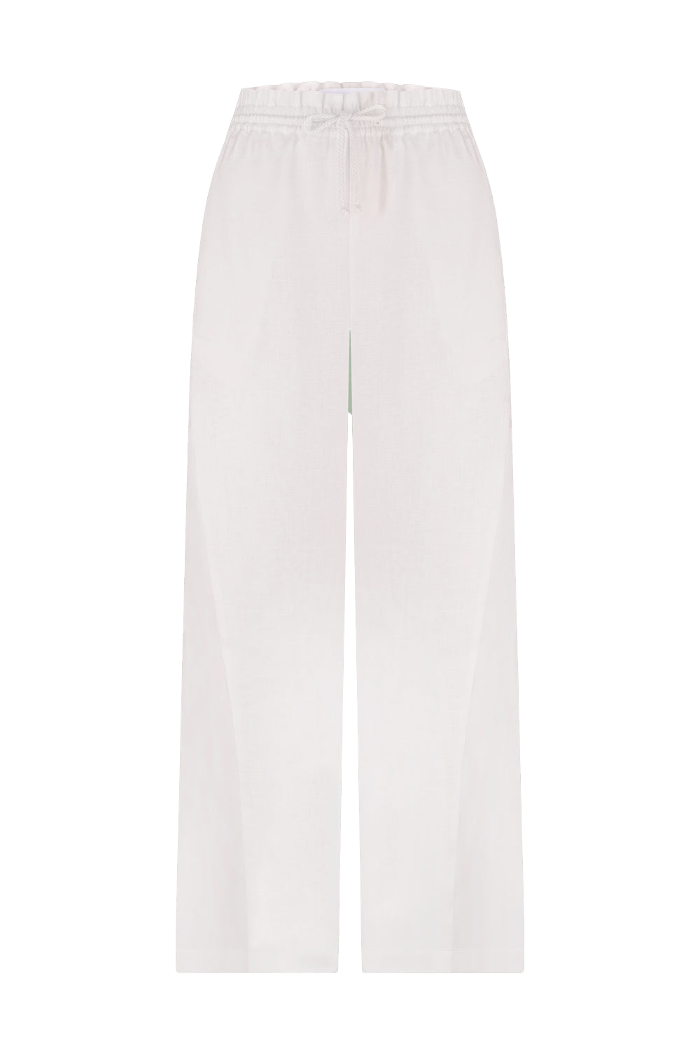 Total White Linen Trousers In White