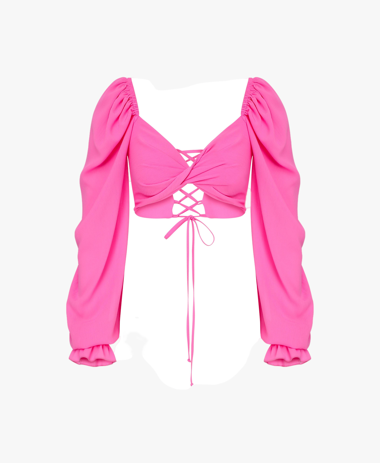Lolly Tie Back Top in Hot Pink in Pink made by Nazli Ceren