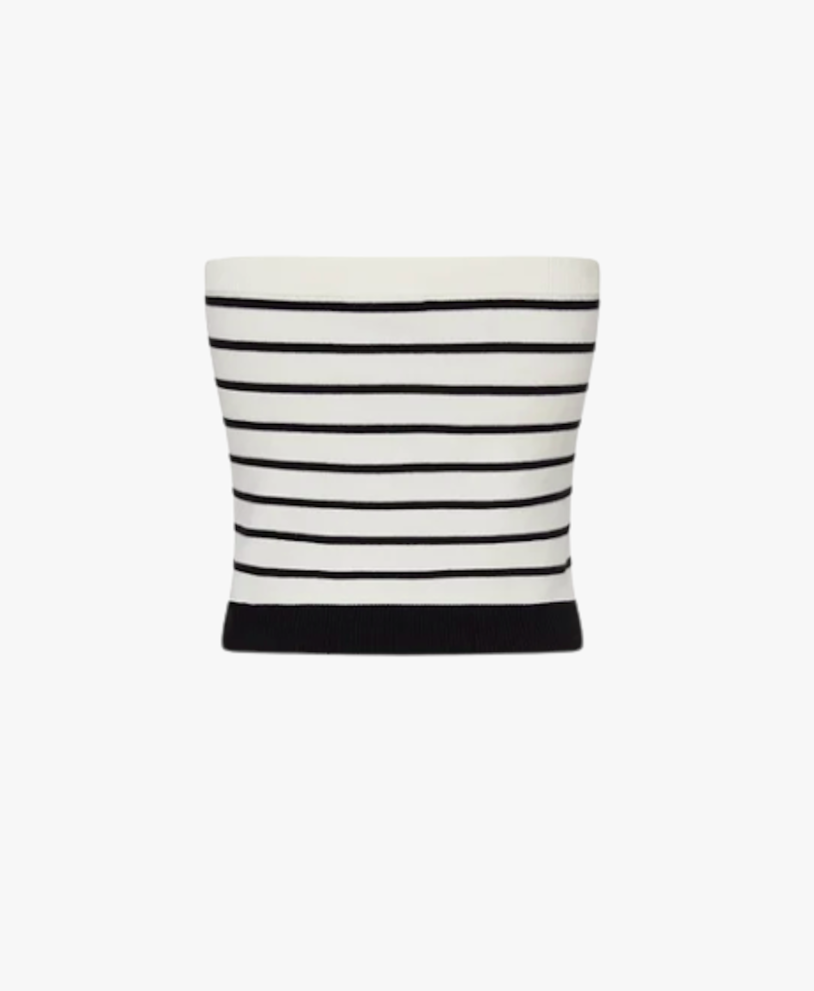 Striped Button-embellished Tube Top in Black made by CRUSH Collection