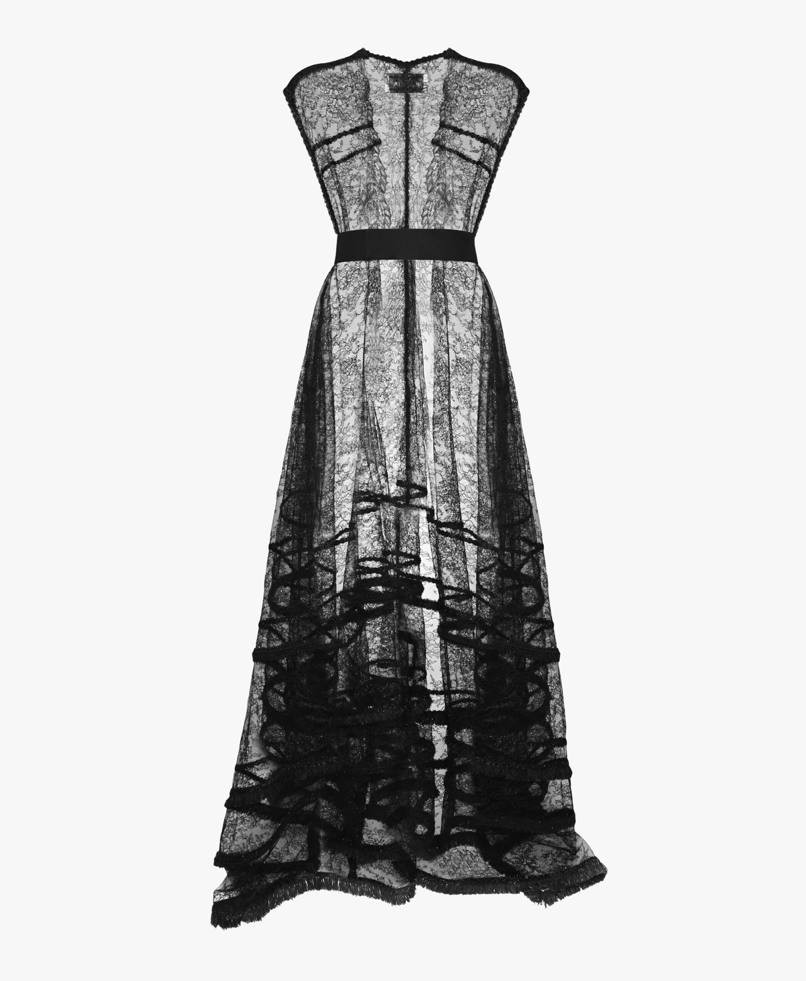 Fuzzy details lace gown made by Maria Kokhia