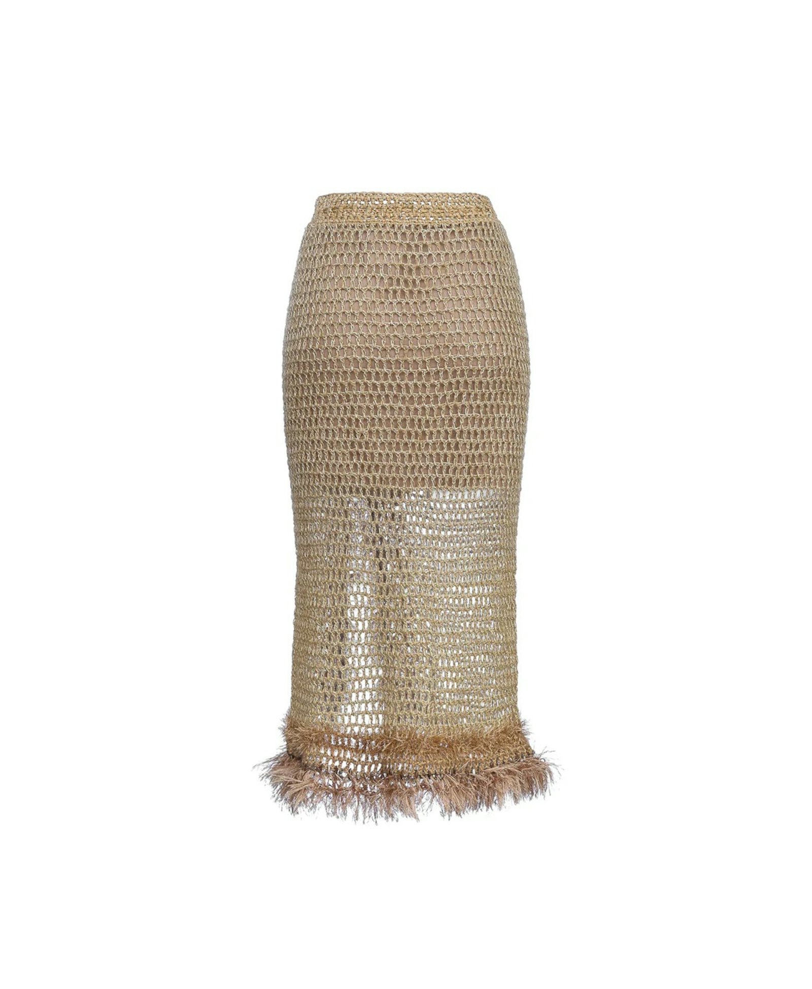 Brown Handmade Knit Skirt made by ANDREEVA